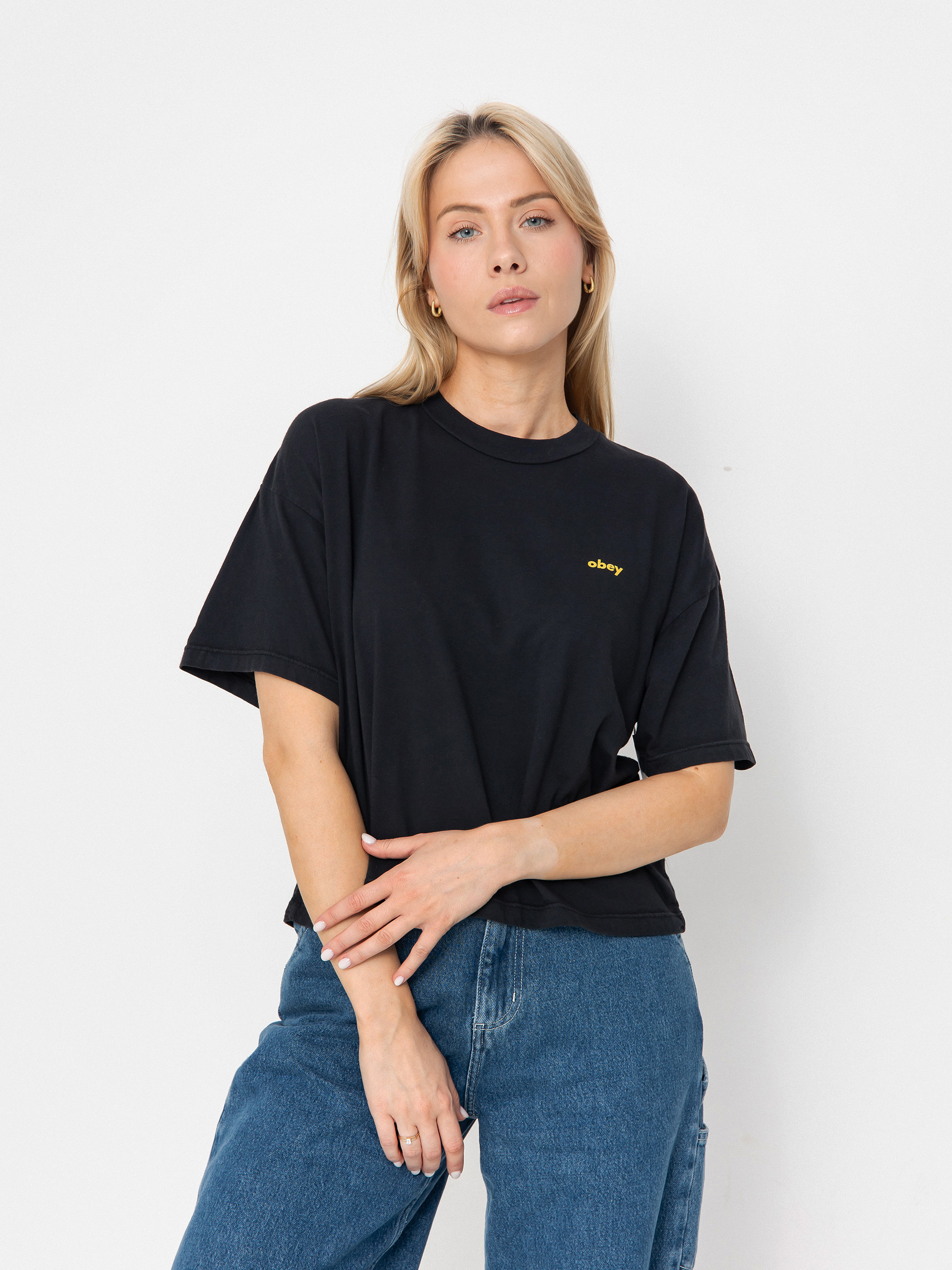 Тениска OBEY Obey Listen To The Best Wmn (digital black)