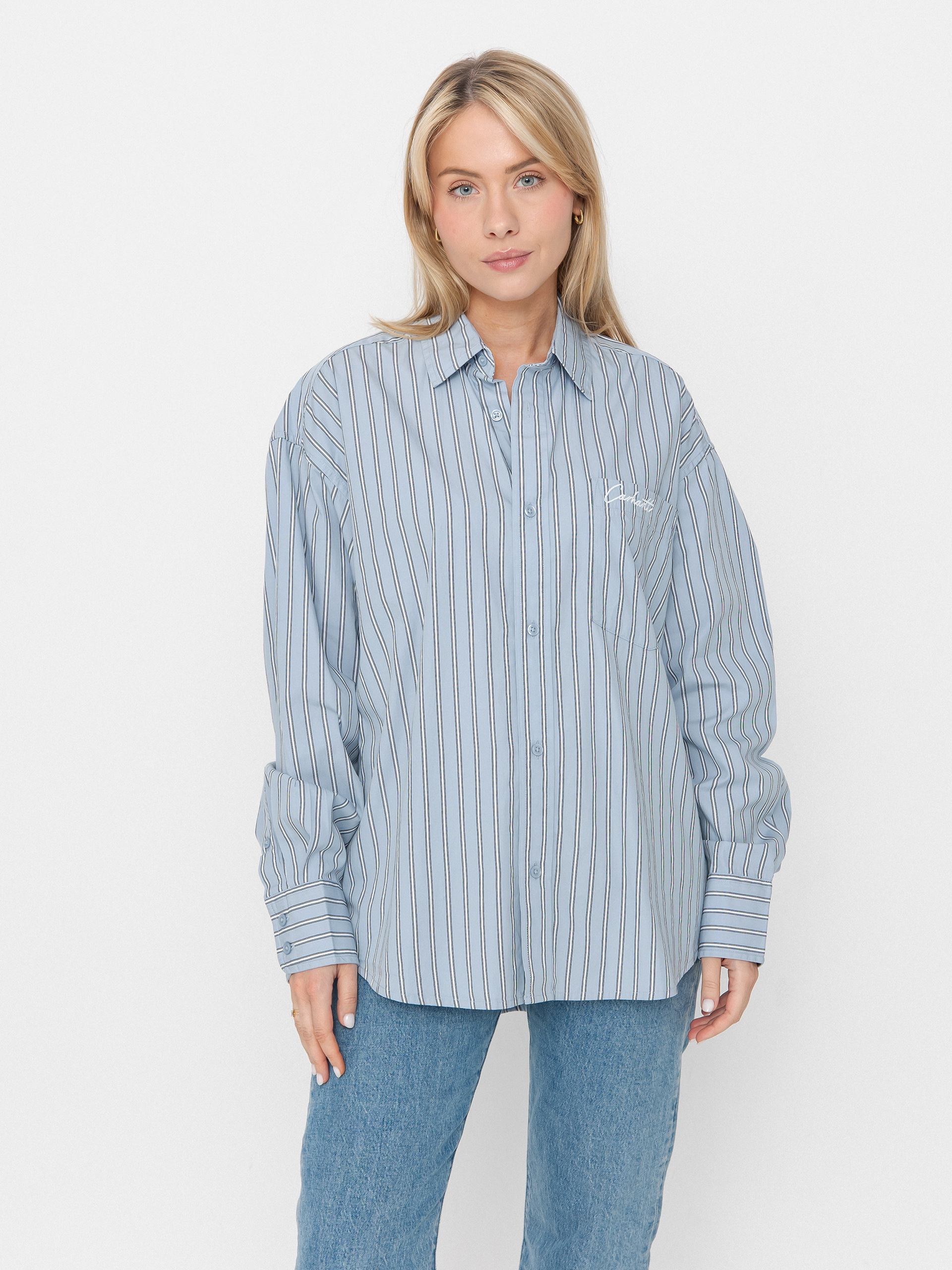 u0420u0438u0437u0430 Carhartt WIP Grimsby Wmn (grimsby stripe/blue fog)