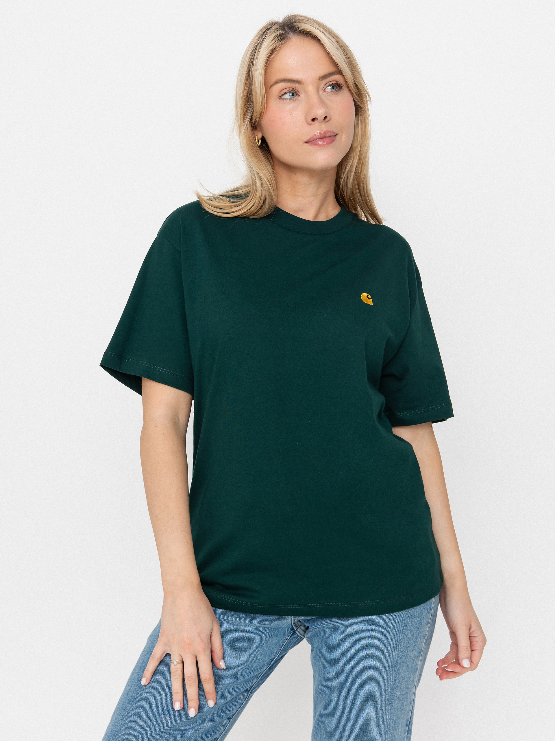 Тениска Carhartt WIP Chase Wmn (dark fir/gold)