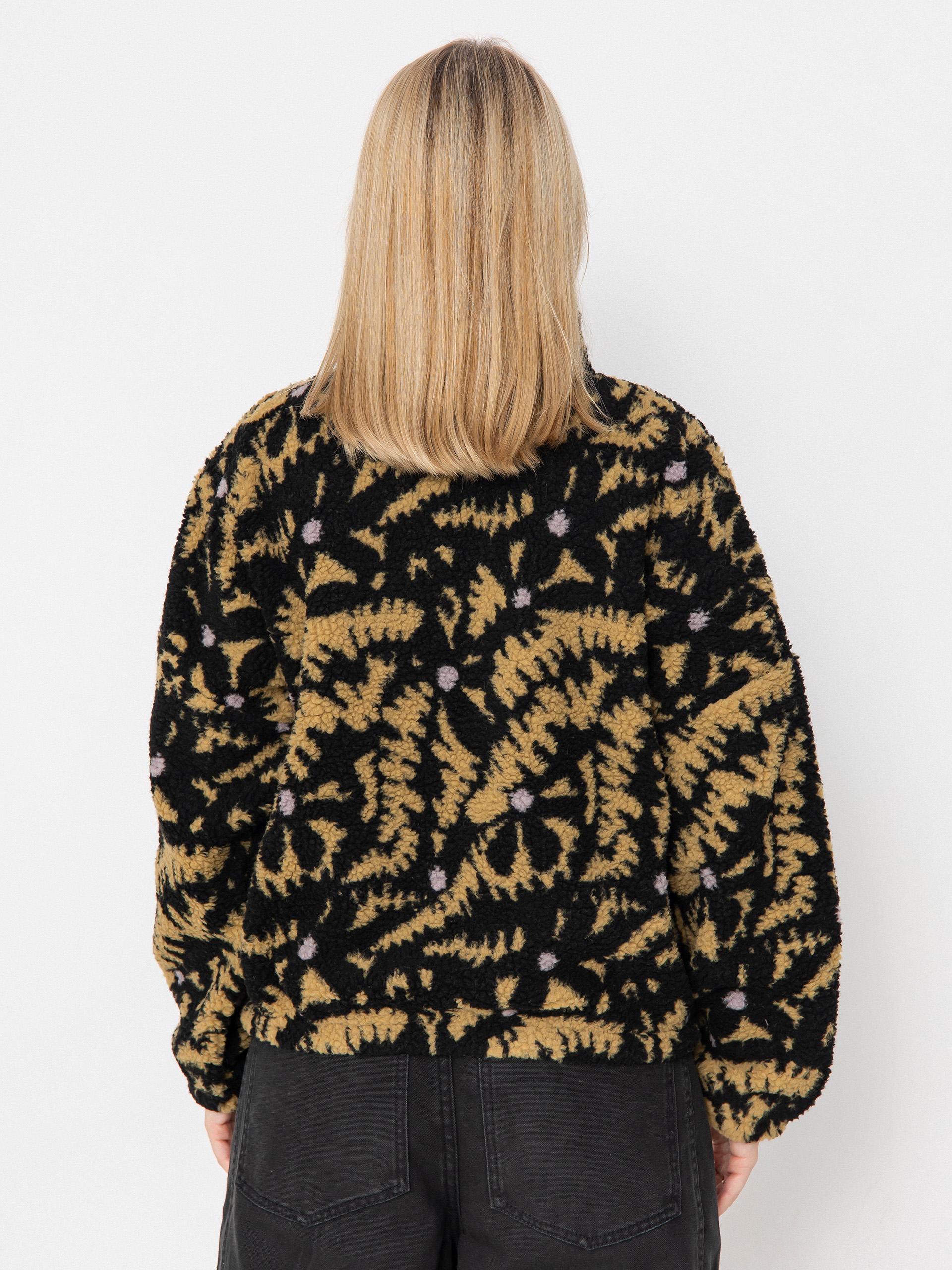 Дамски Поларени суитшърт Roxy Boundless Spirit Zippered (anthracite big flowers)