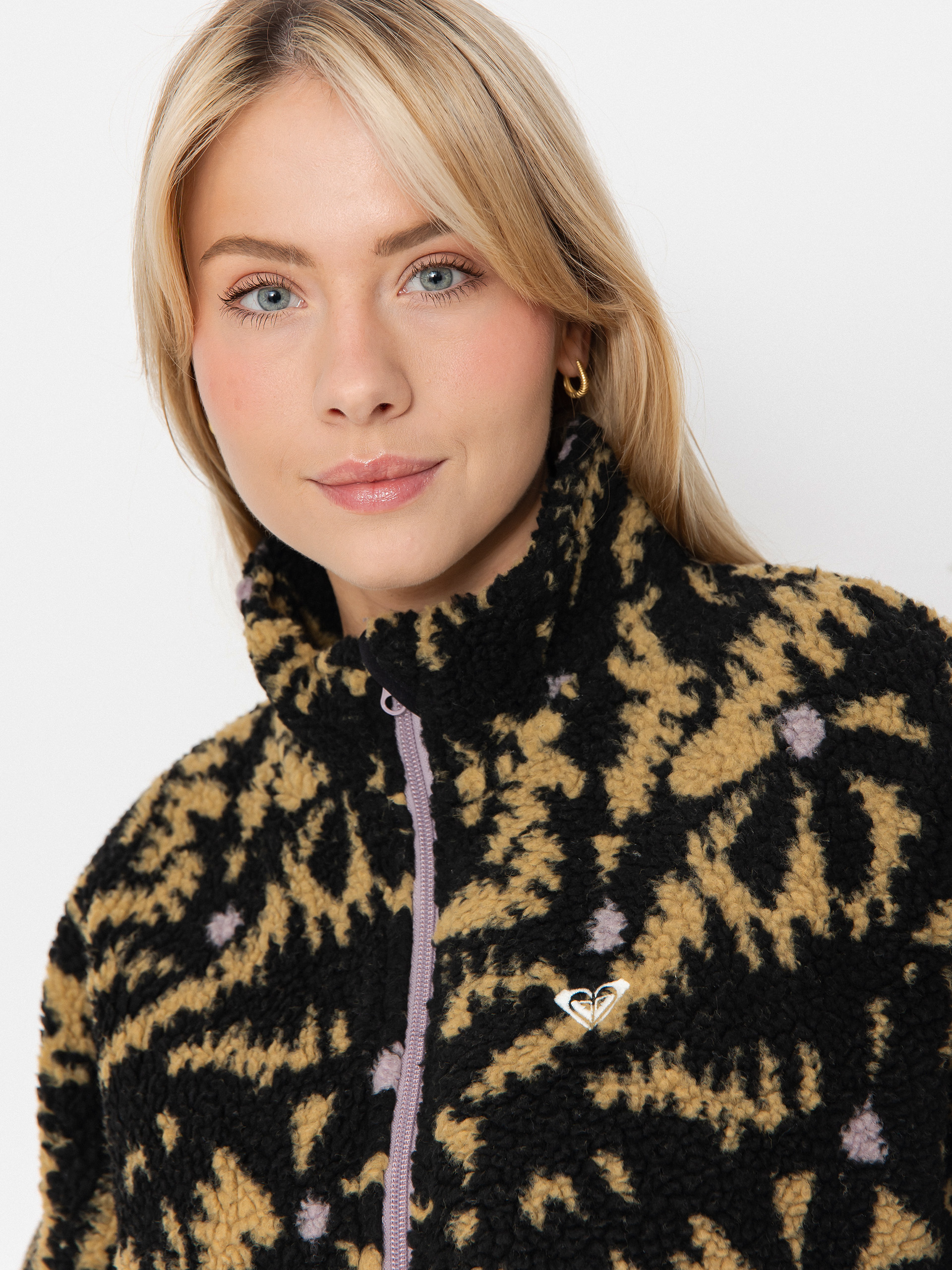 Дамски Поларени суитшърт Roxy Boundless Spirit Zippered (anthracite big flowers)