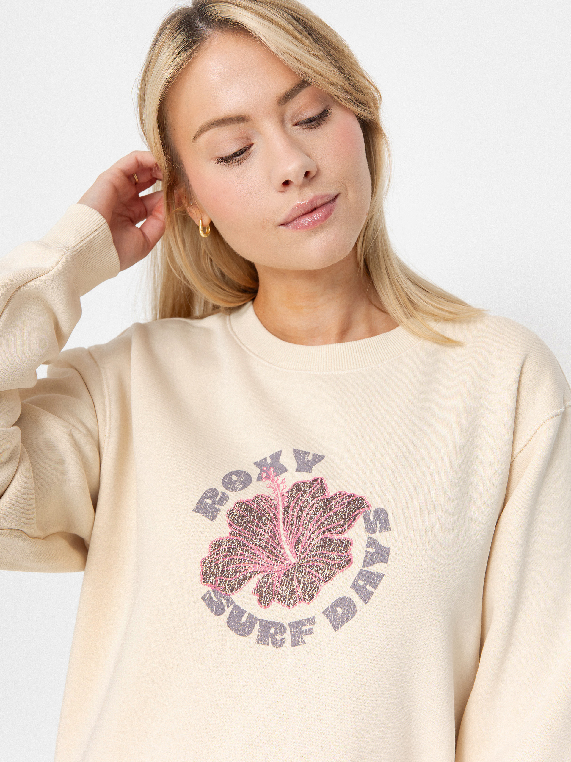 Суитшърт Roxy Surf Stoked Crew Brushed Vint Wmn (parchment)