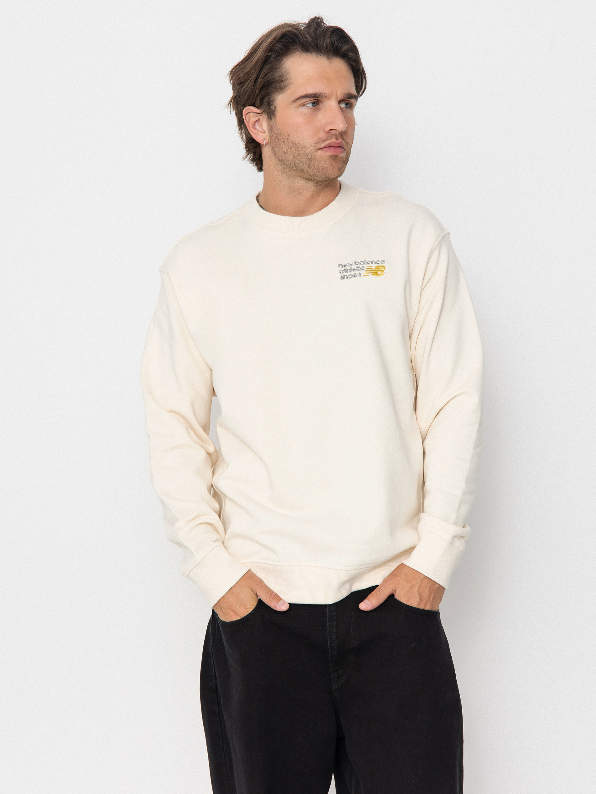 Суитшърт New Balance Athletics Premium Logo Crew (white)