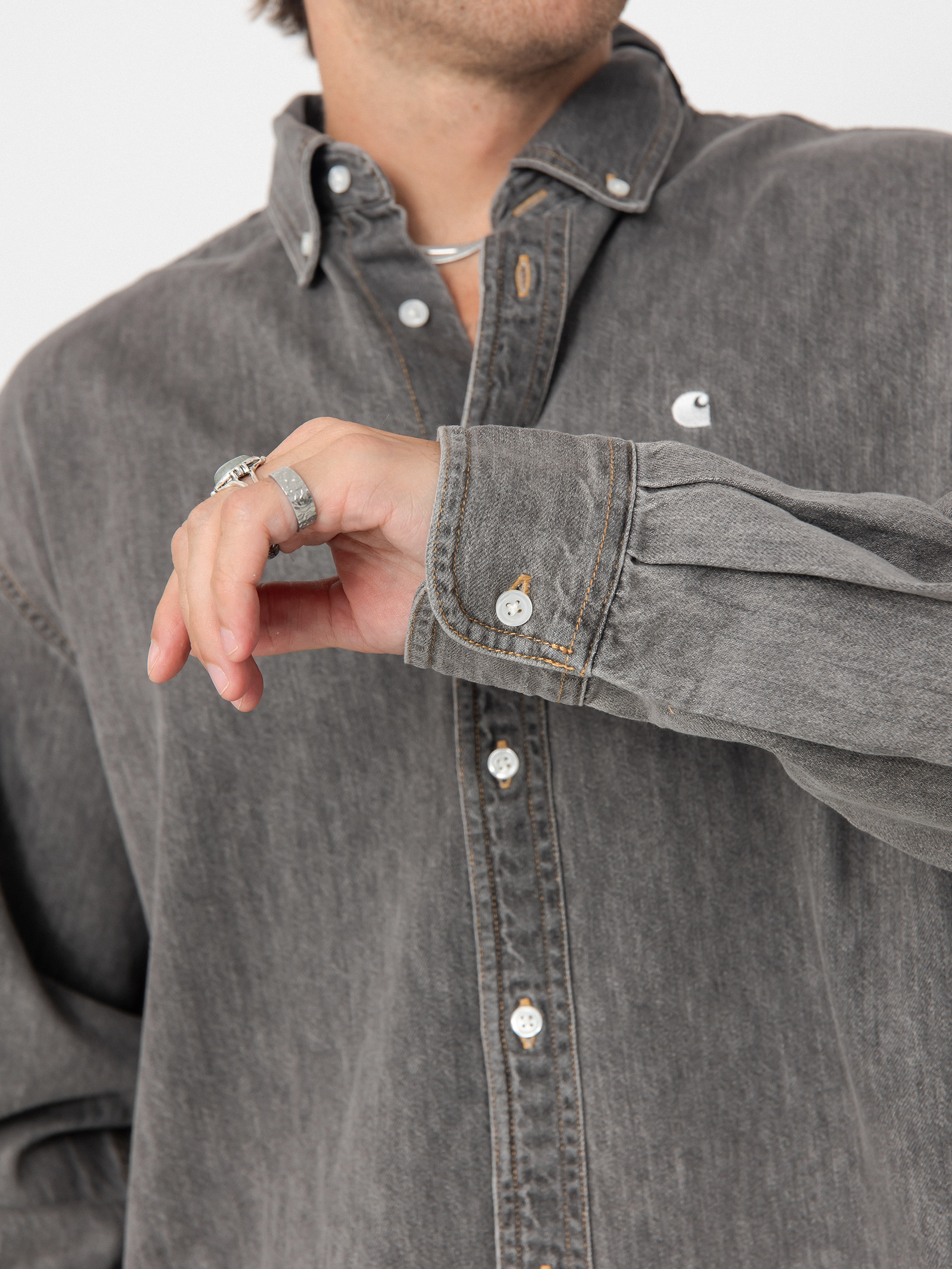 Риза Carhartt WIP Lucas (black/bleached)