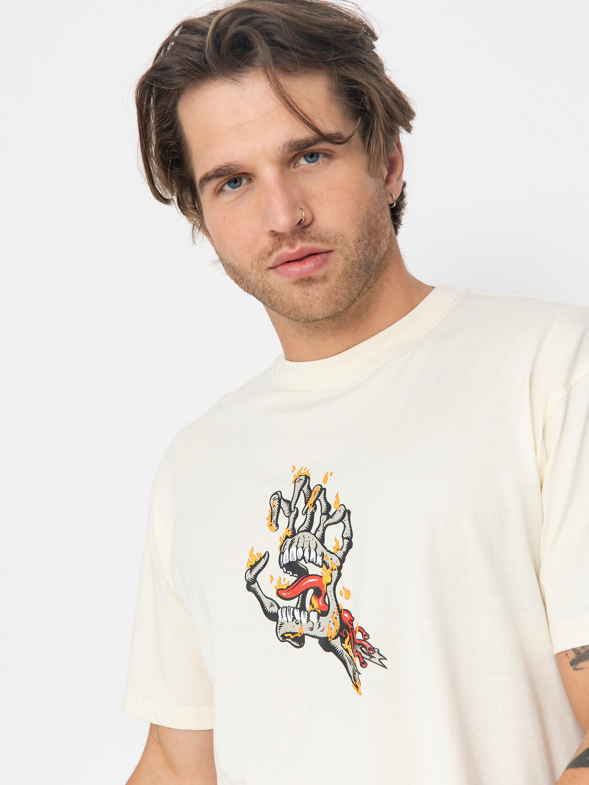 Тениска Santa Cruz Burnt Bone Hand (unbleached cotton)