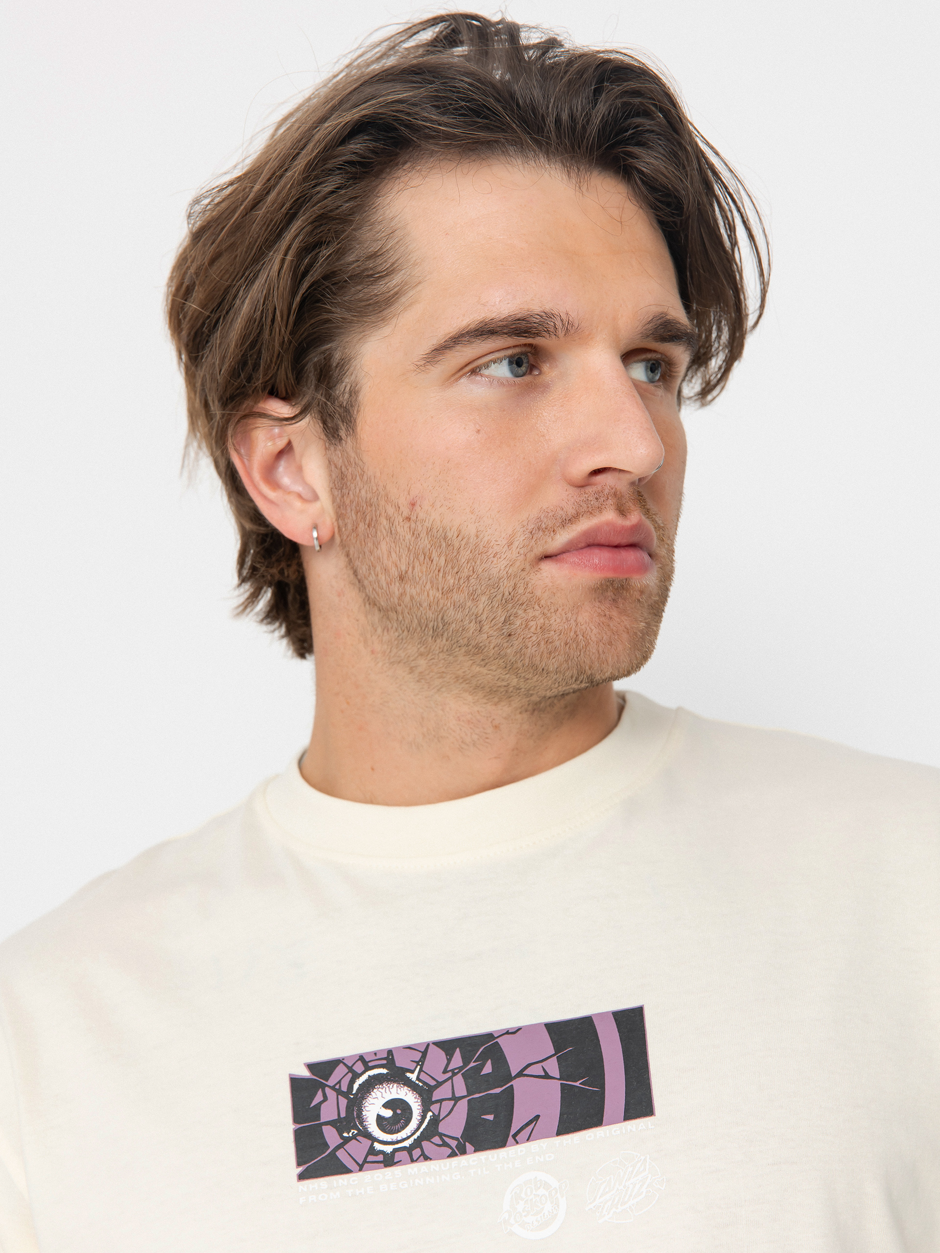 Тениска Santa Cruz Roskopp Dissect Strip (unbleached cotton)