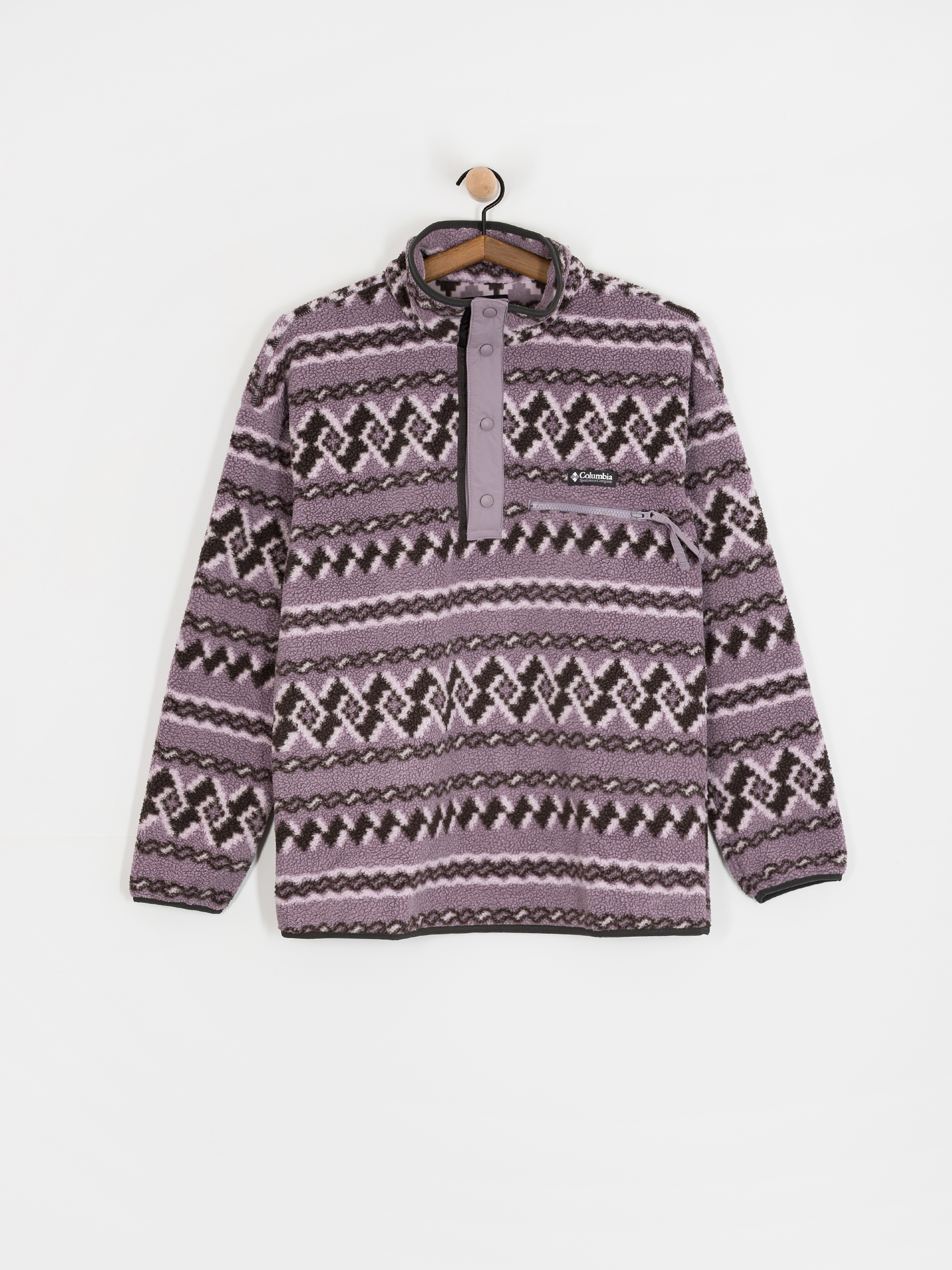 Мъжки Поларени суитшърт Columbia Helvetia II Printed Half Snap (shale purple knitknot)