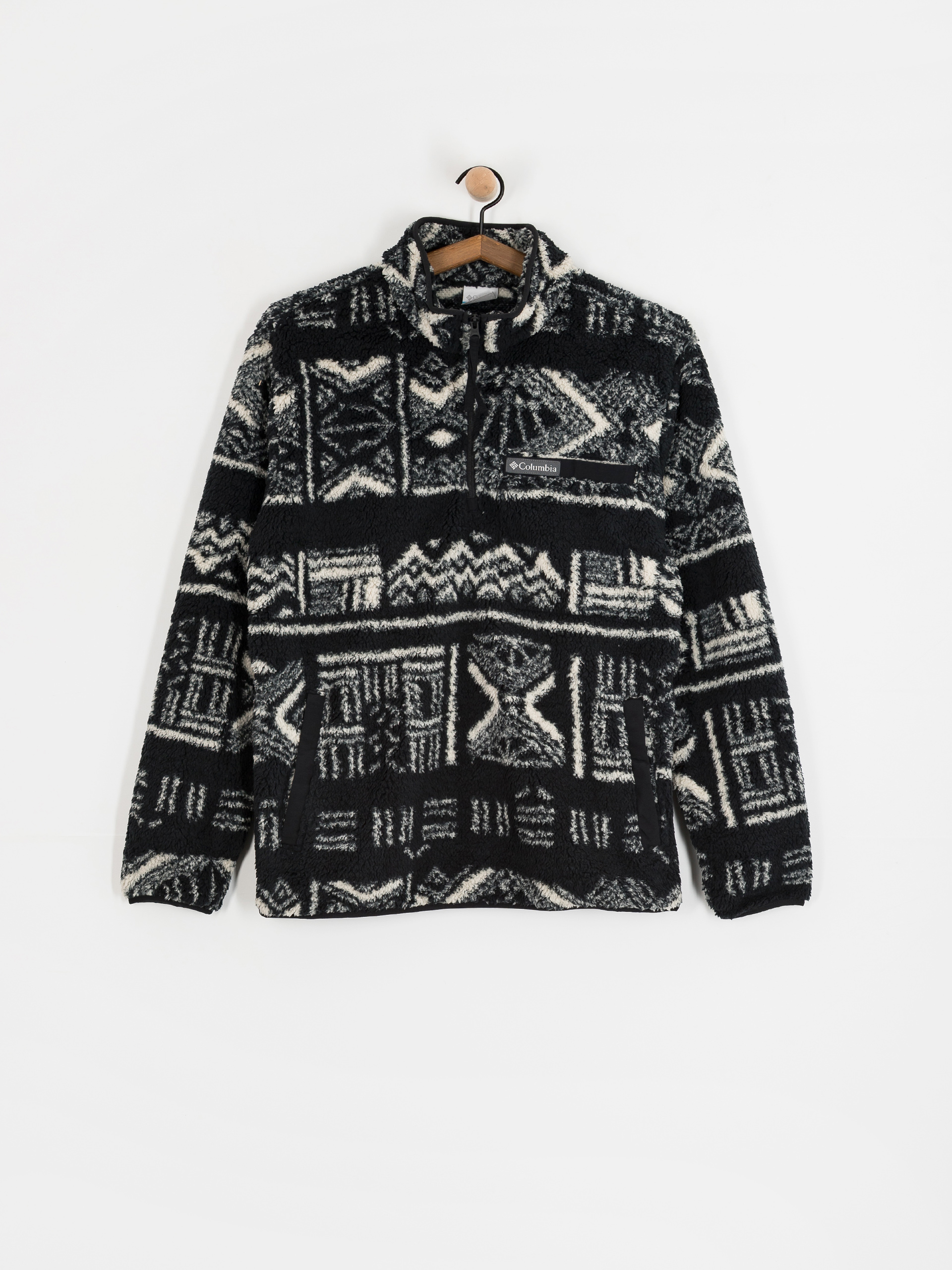 Мъжки Поларени суитшърт Columbia Rugged Ridge High Pile Half Zip (black deschutes days)