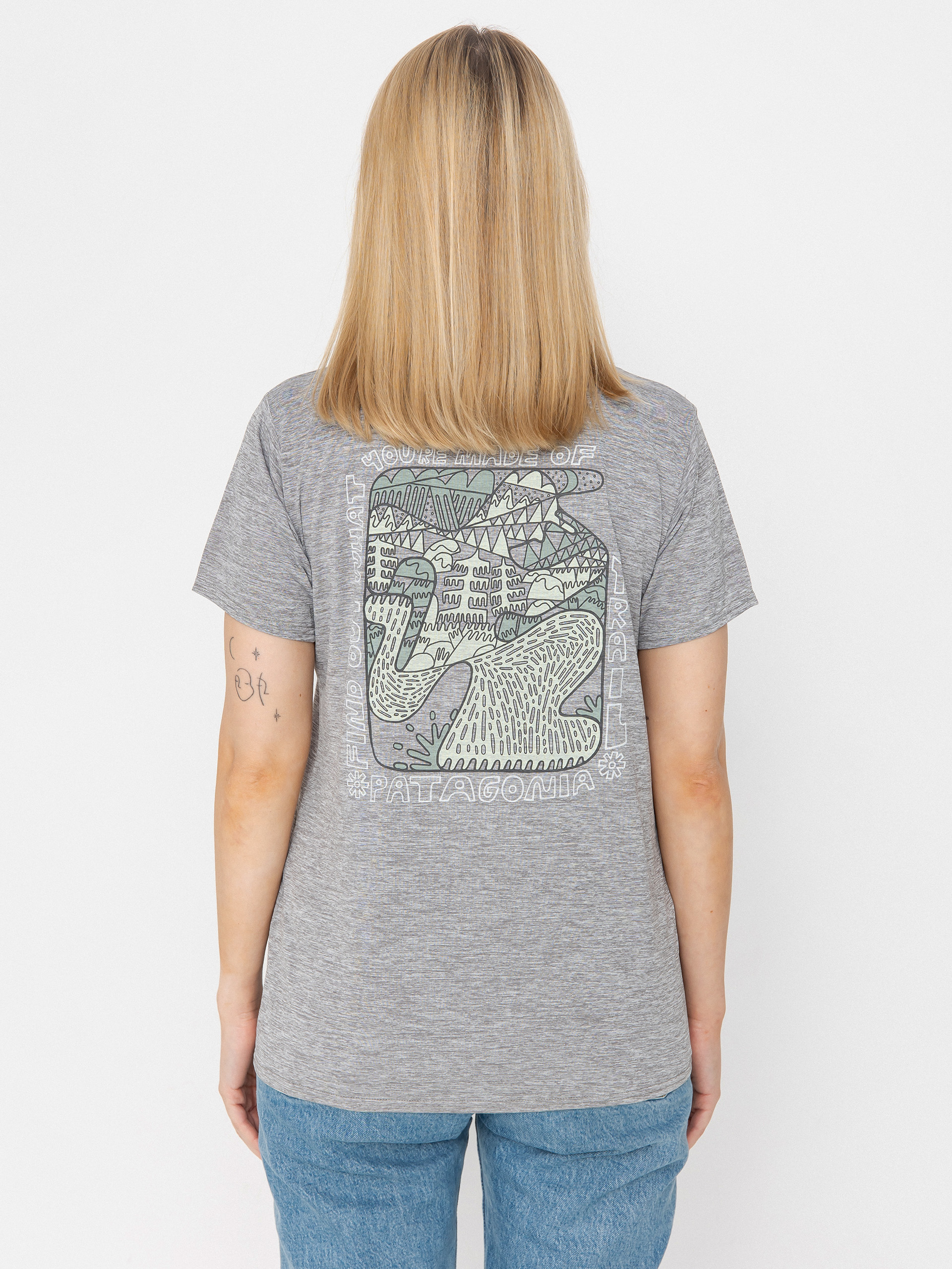 Тениска Patagonia Cap Cool Daily Graphic Lands Wmn (made of feather grey)