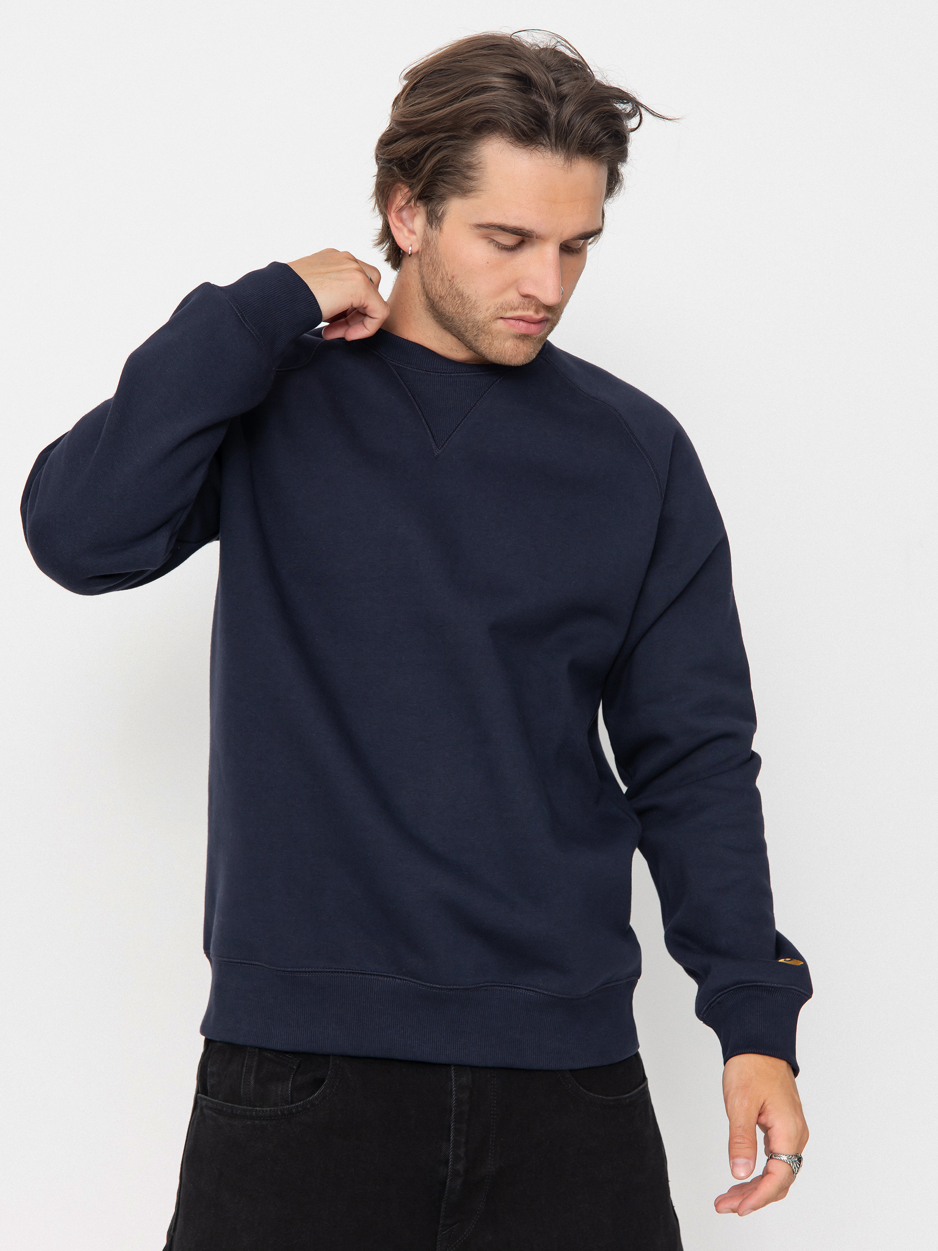 Суитшърт Carhartt WIP Chase (dark navy/gold)