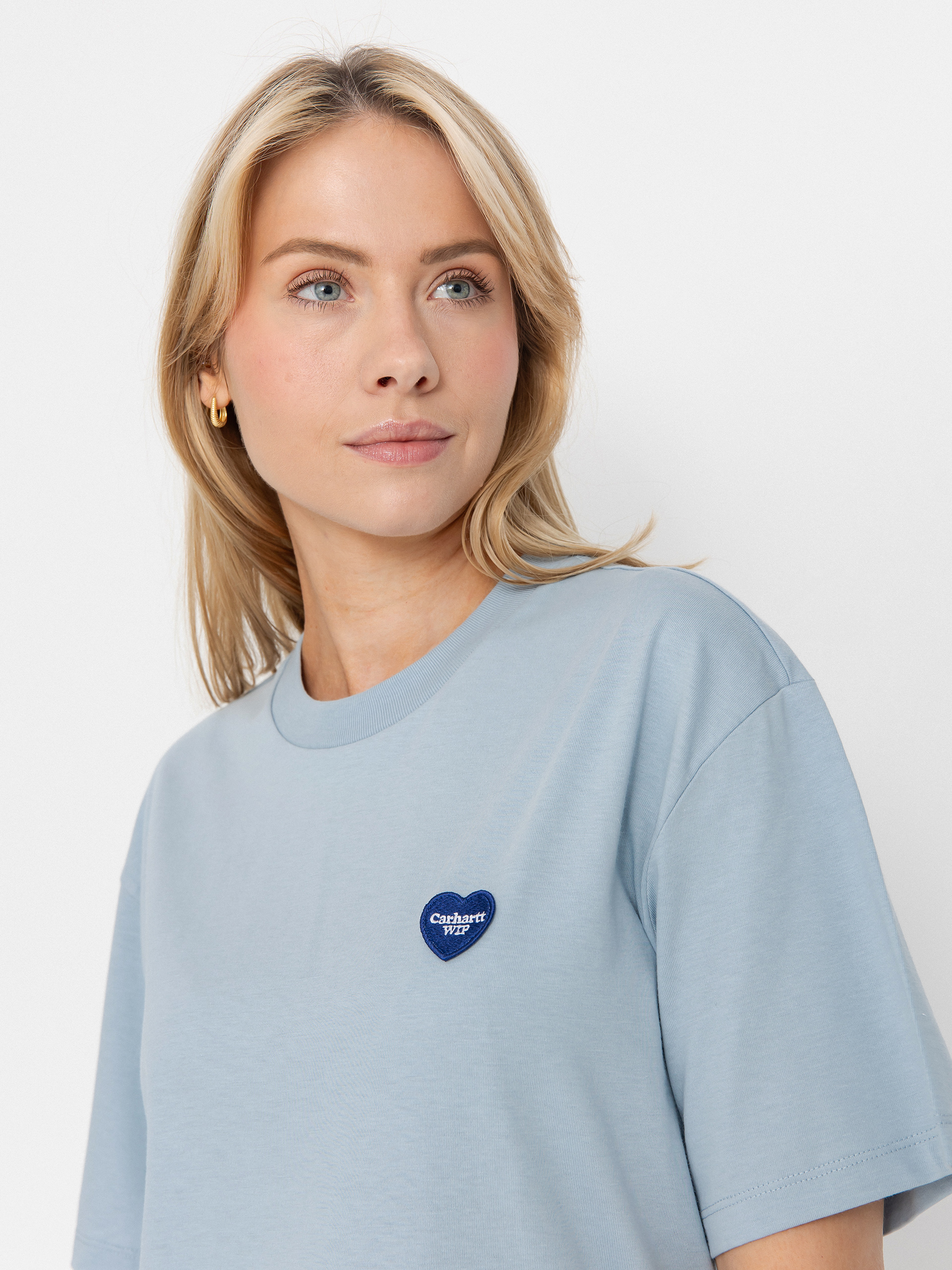 Тениска Carhartt WIP Heart II Hartt Wmn (blue fog)