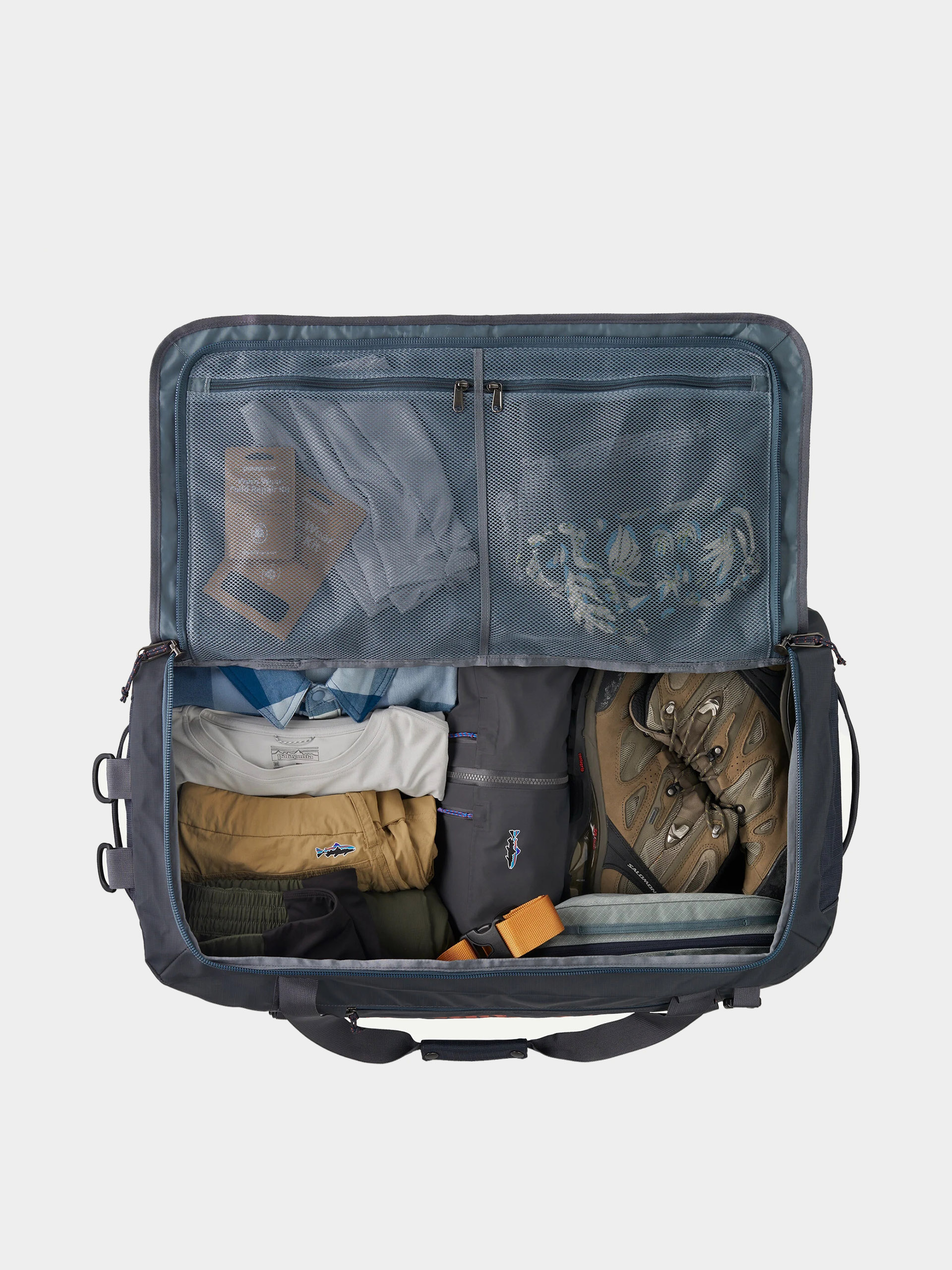Чанта Patagonia Black Hole Duffel 70L (smolder blue w/amanita red)