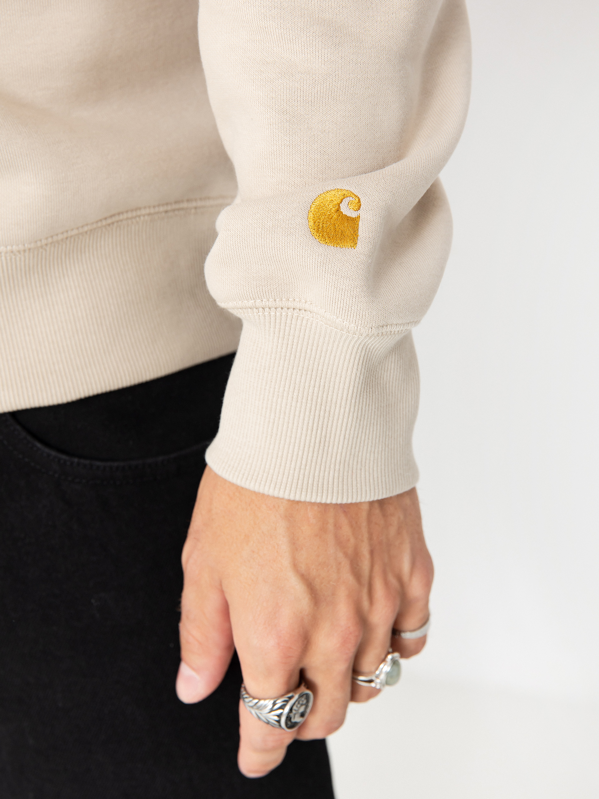 Суитшърт Carhartt WIP Chase (fleur de sel/gold)