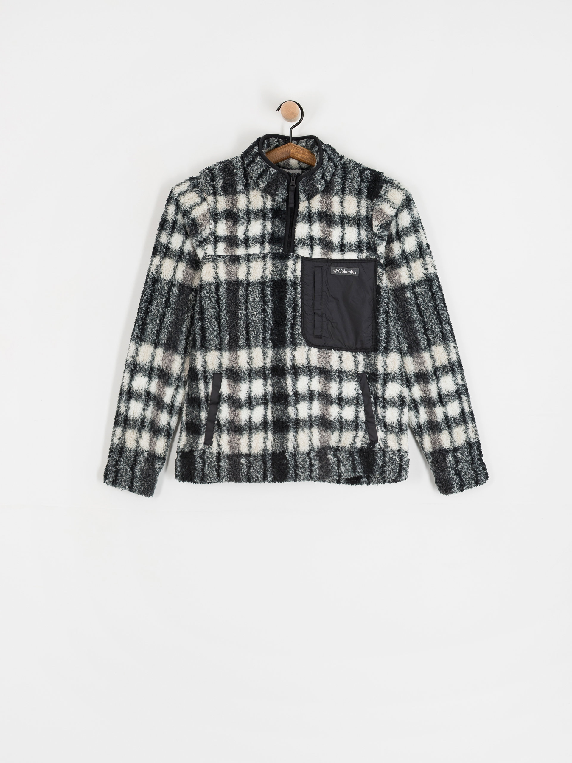 Дамски Поларени суитшърт Columbia West Bend 1/4 Zip II (black herringplaid)