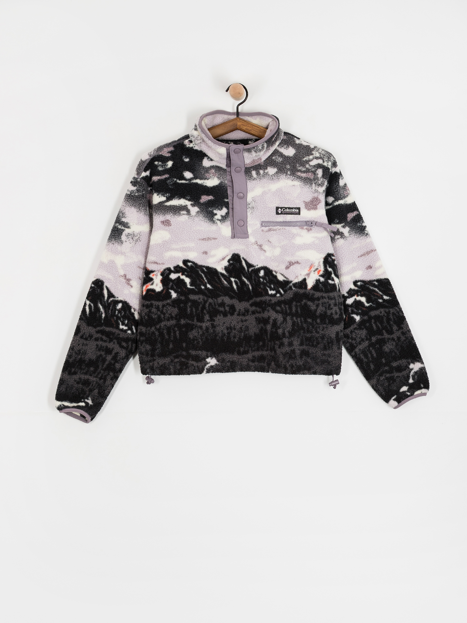 Дамски Поларени суитшърт Columbia Helvetia II Printed Cropped Half Snap (shale purple sisters/shale purple)