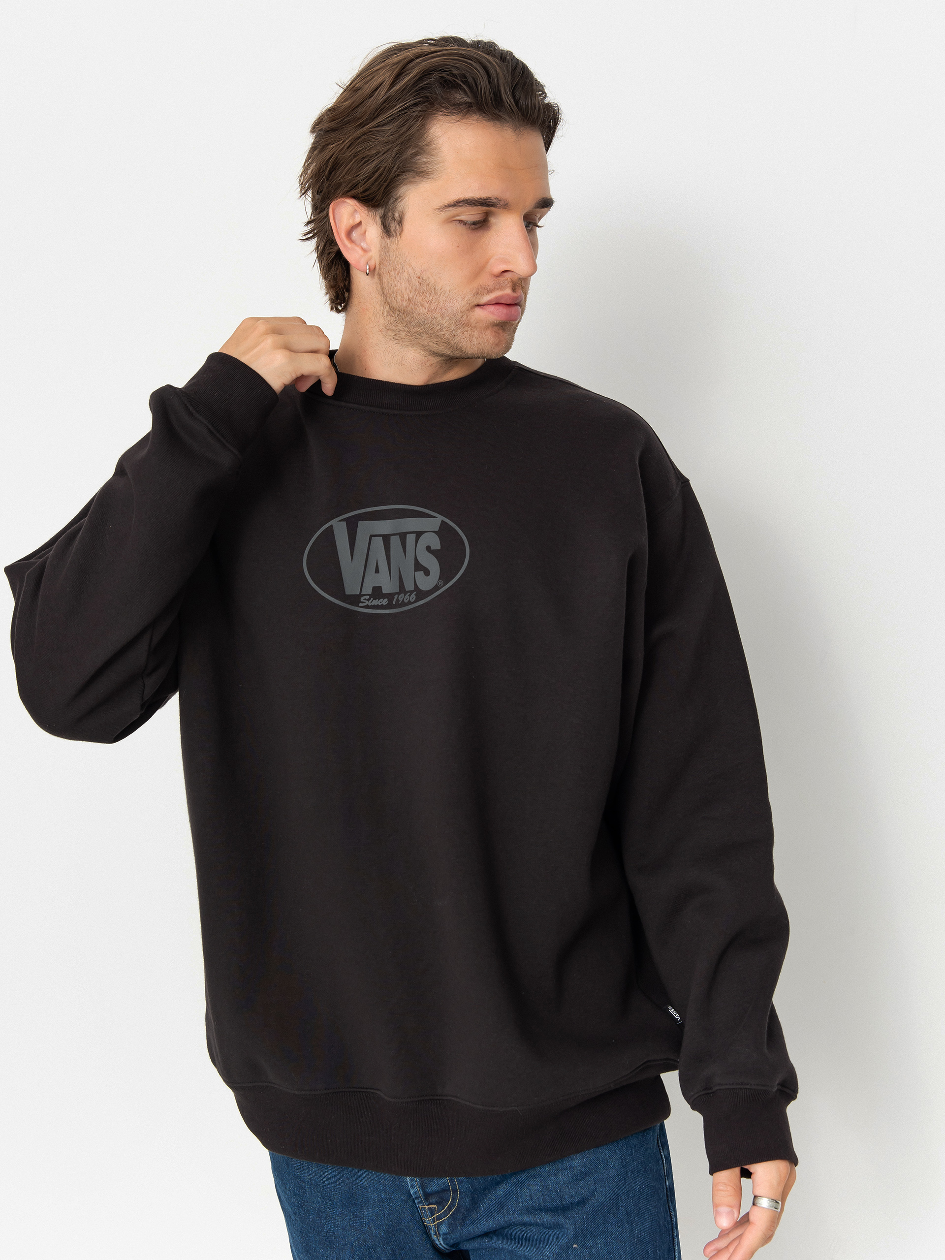 Суитшърт с качулка Vans Classic Oval Crew (black)