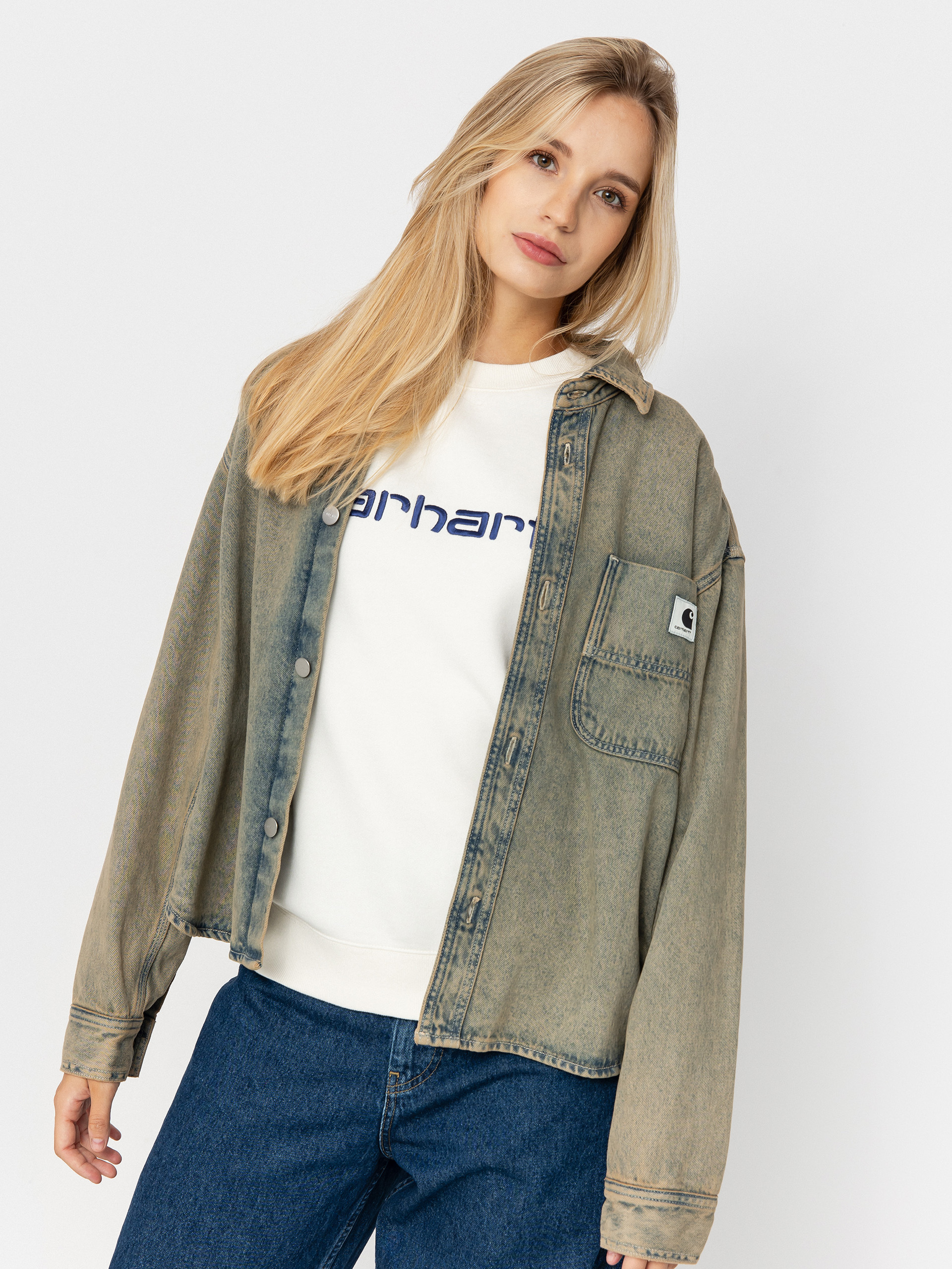 Яке Carhartt WIP Georgia Wmn (blue/leather/garment dyed)