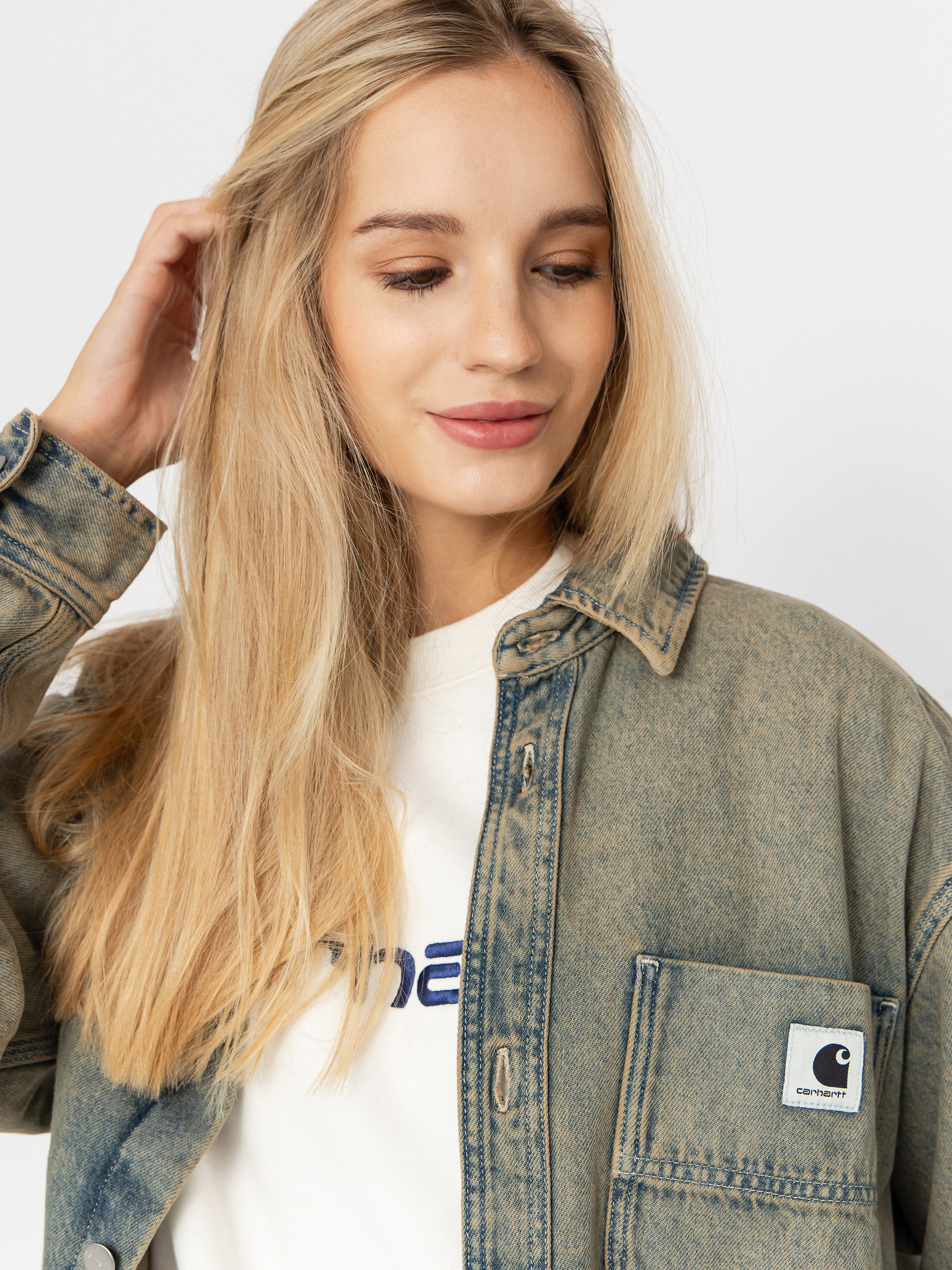 Яке Carhartt WIP Georgia Wmn (blue/leather/garment dyed)