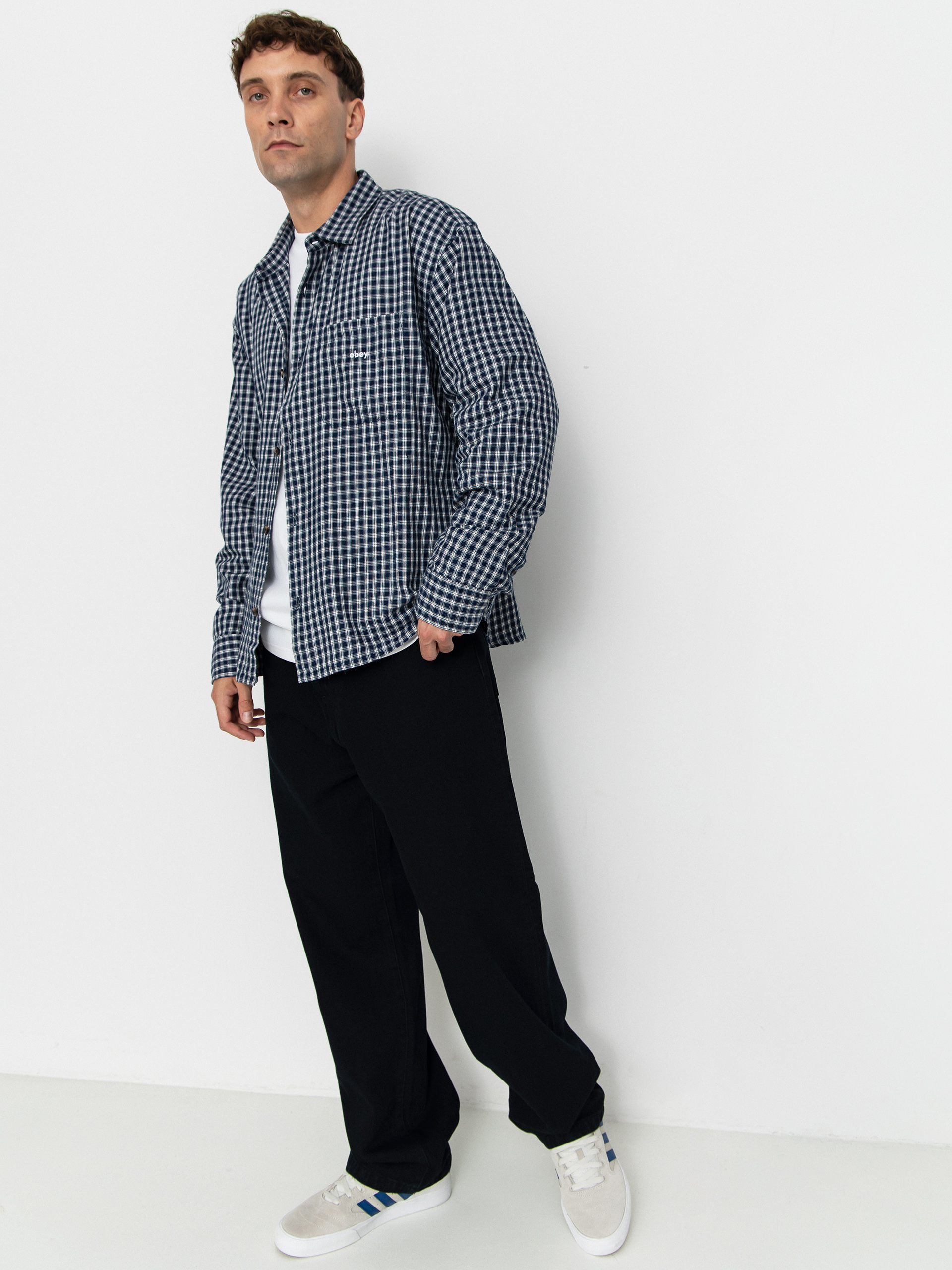 Риза OBEY Bigwig Andy Woven (academy navy multi)