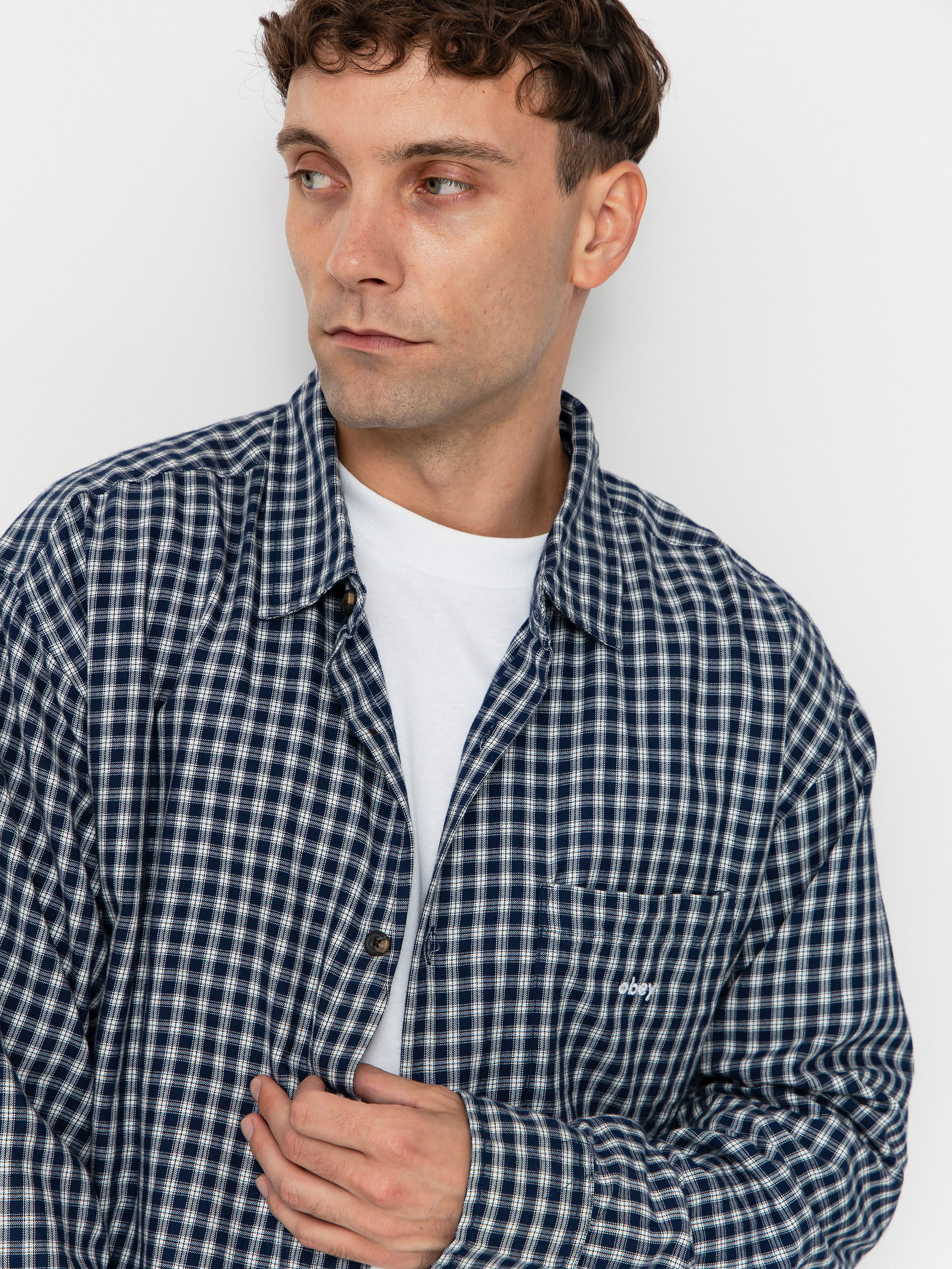 Риза OBEY Bigwig Andy Woven (academy navy multi)