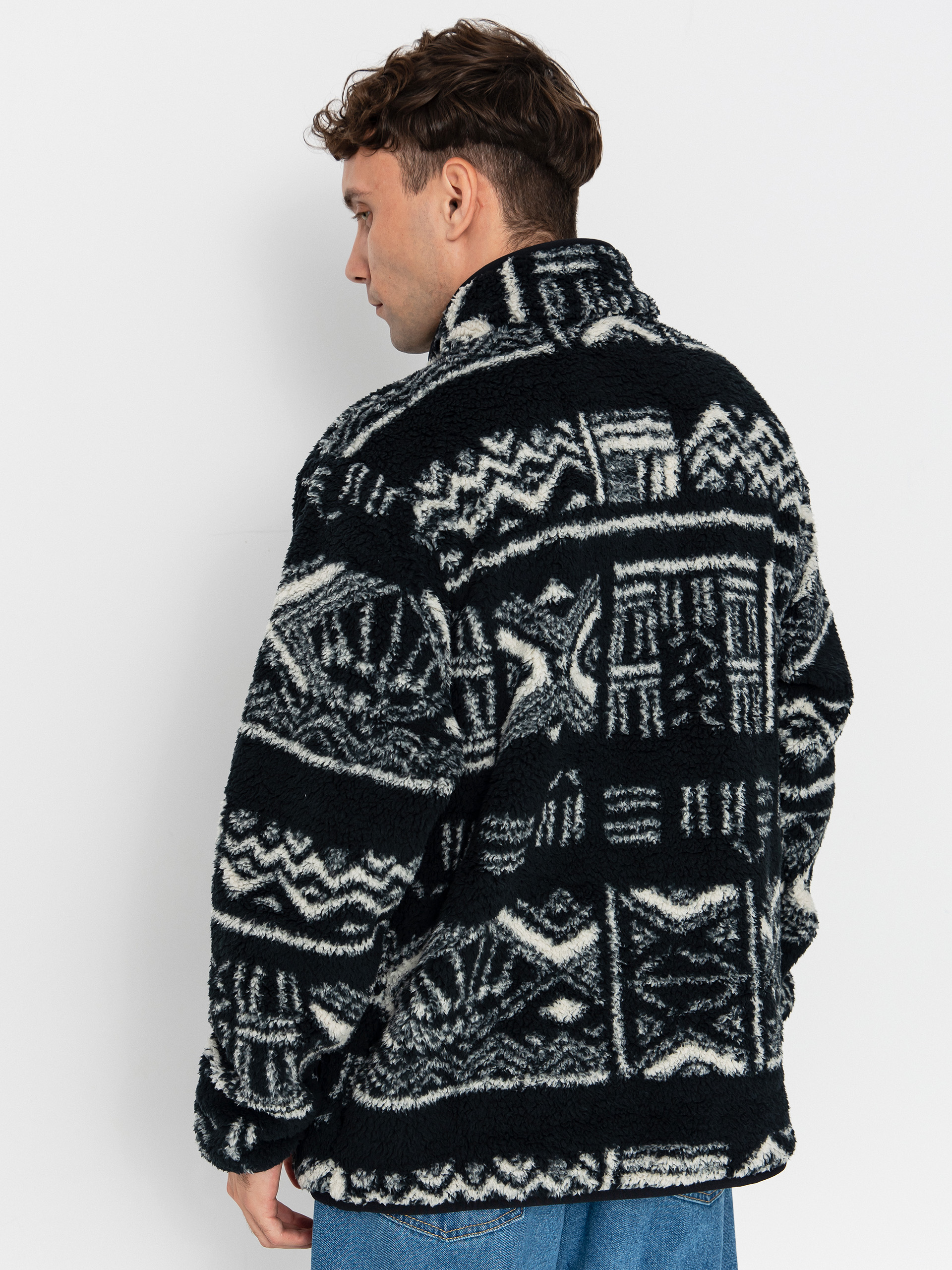 Мъжки Поларени суитшърт Columbia Rugged Ridge High Pile Half Zip (black deschutes days)