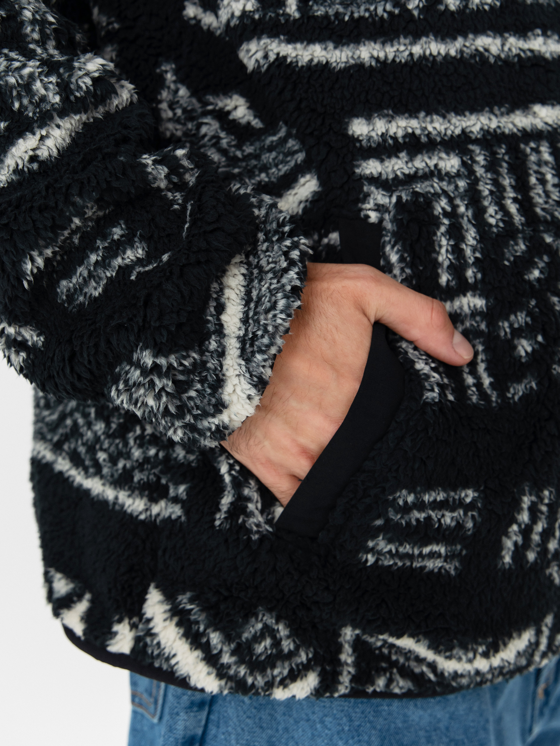 Мъжки Поларени суитшърт Columbia Rugged Ridge High Pile Half Zip (black deschutes days)