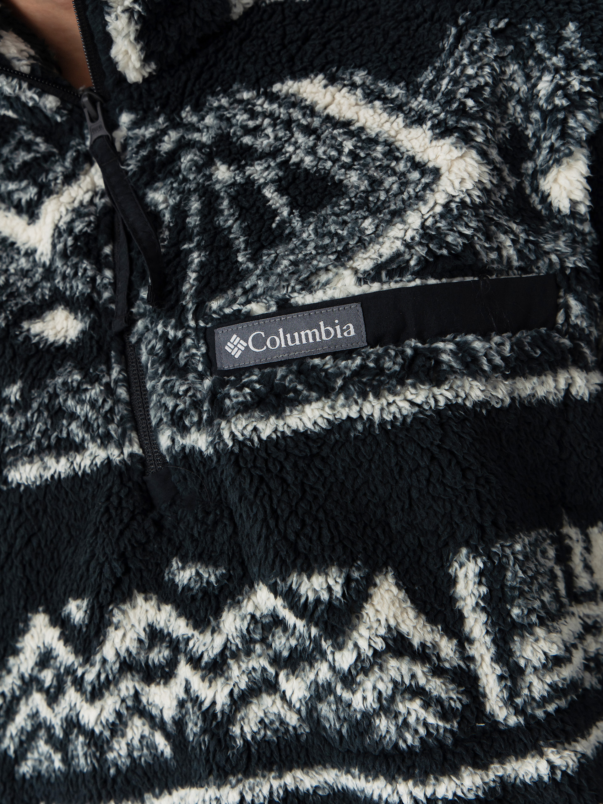 Мъжки Поларени суитшърт Columbia Rugged Ridge High Pile Half Zip (black deschutes days)