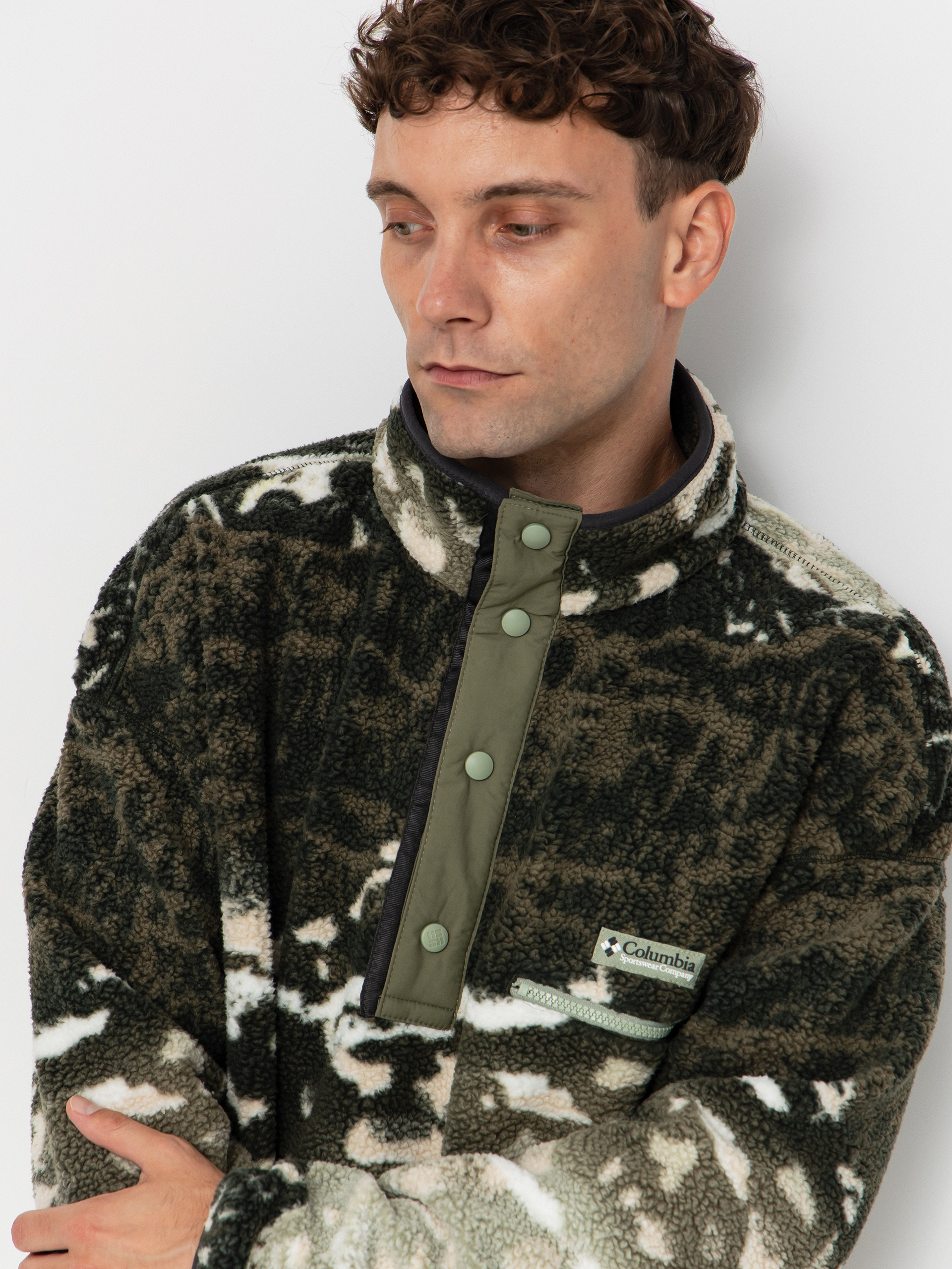 Мъжки Поларени суитшърт Columbia Helvetia II Printed Half Snap (safari sisters)