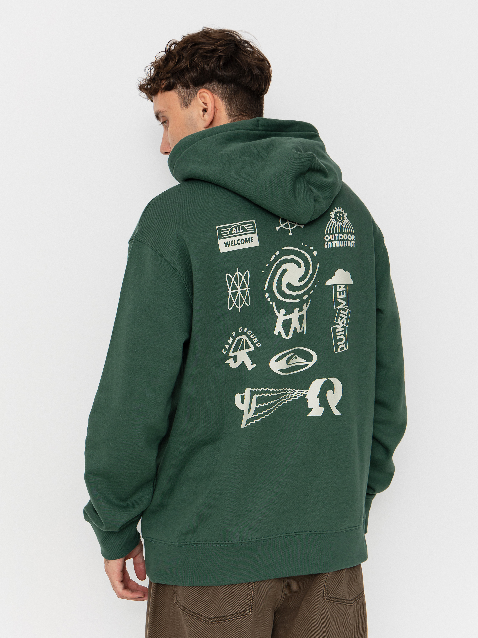 Суитшърт с качулка Quiksilver Salt Water Graphic HD (trekking green)