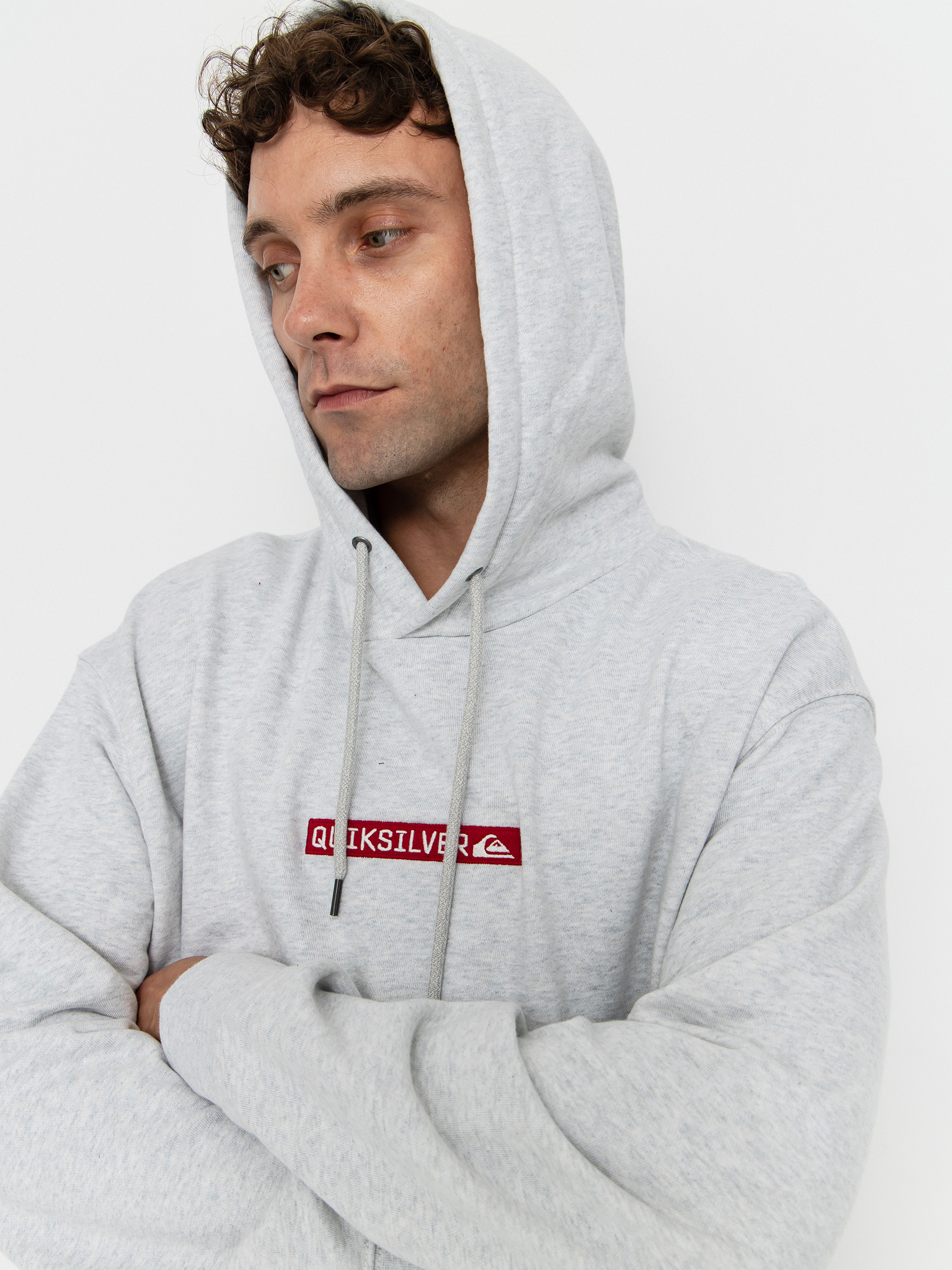 Суитшърт с качулка Quiksilver Dna HD (light grey heather)