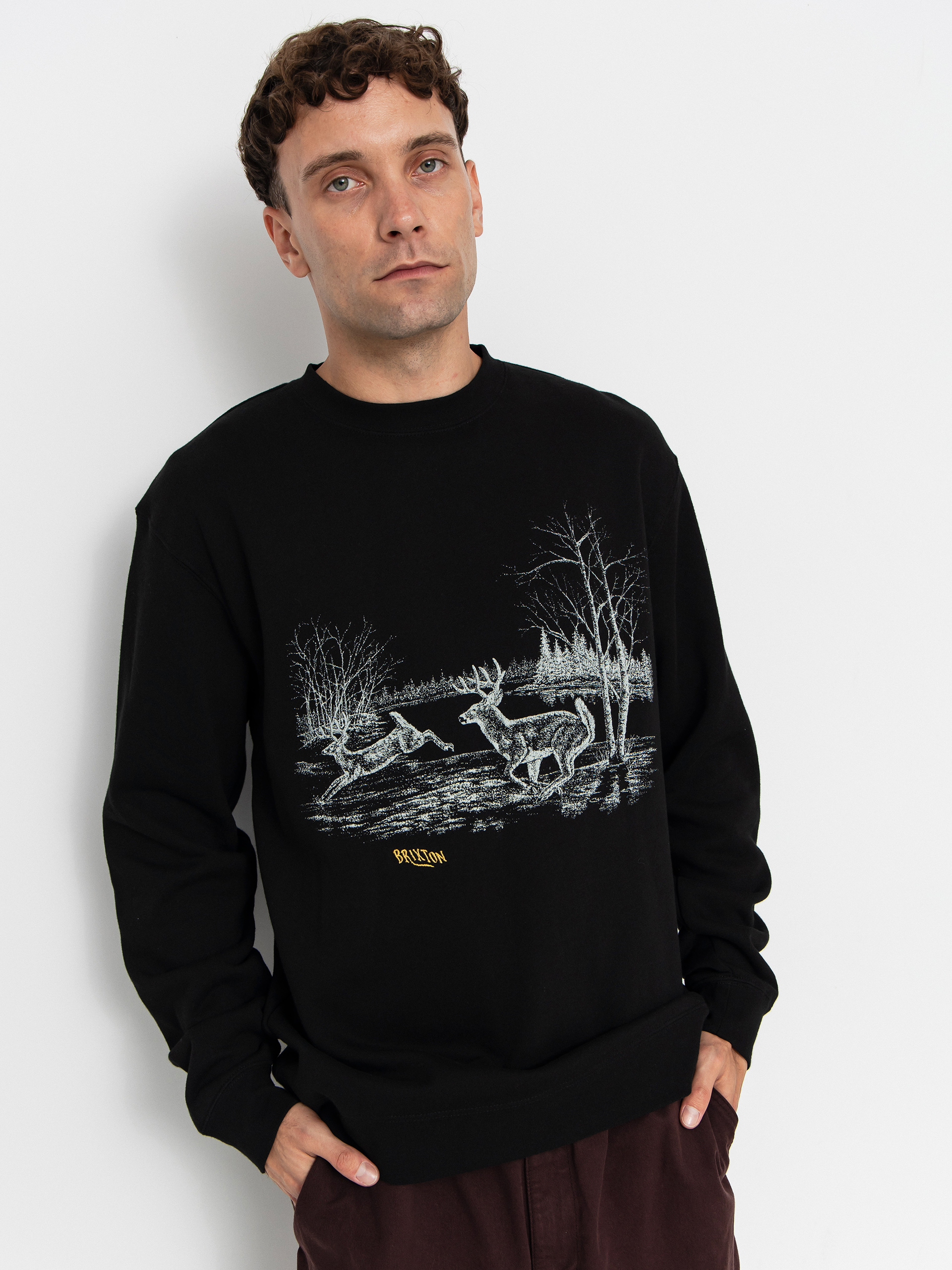 Суитшърт Brixton Gallop Crew (black)