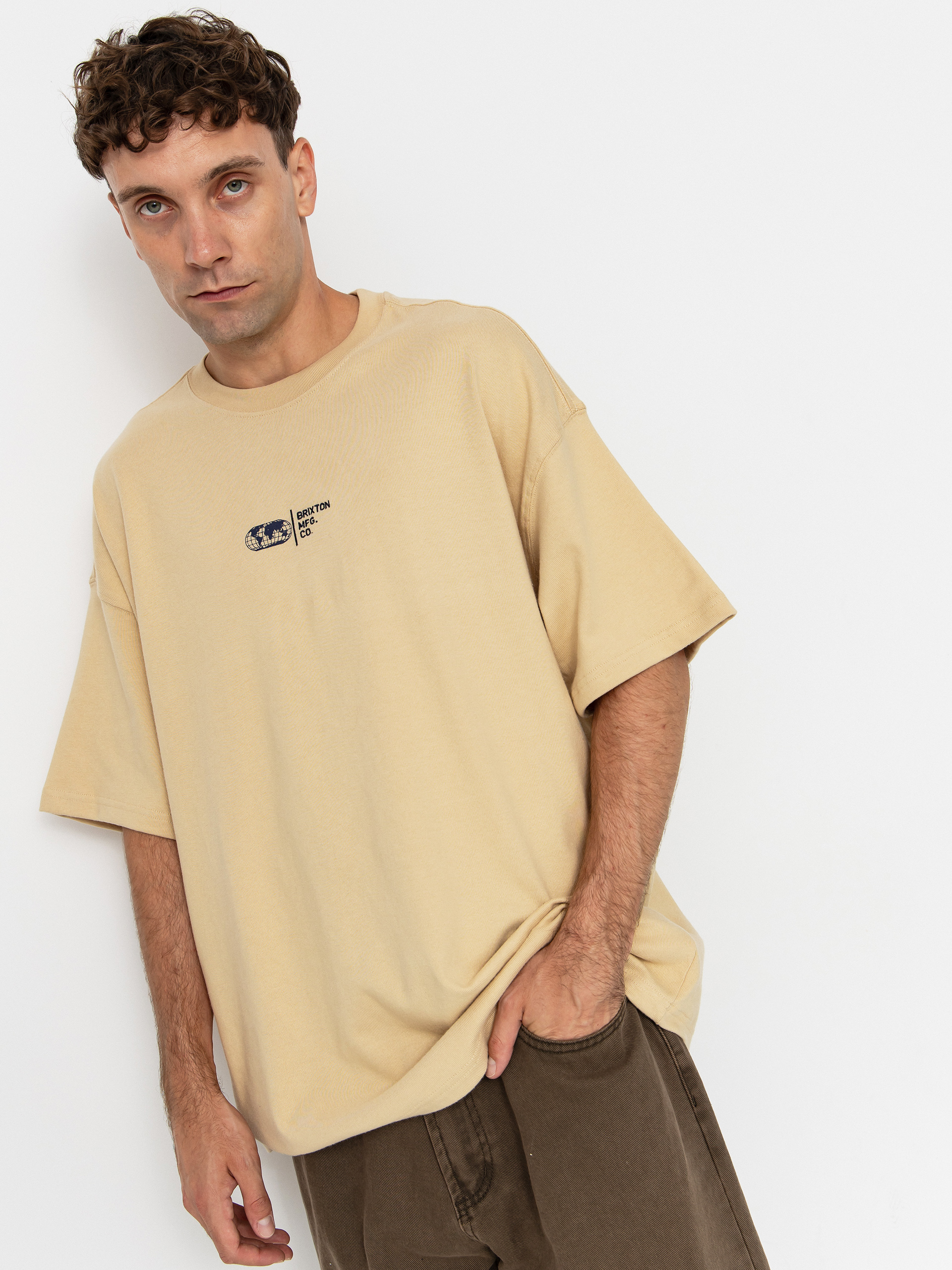 Тениска Brixton Union Hw Relaxed (cream classic wash)