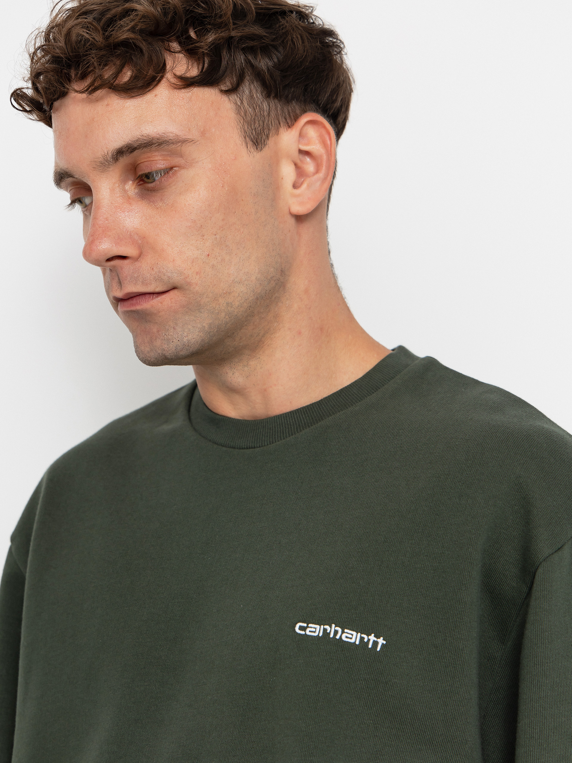 Суитшърт Carhartt WIP Script Embroidery (opuntia/white)