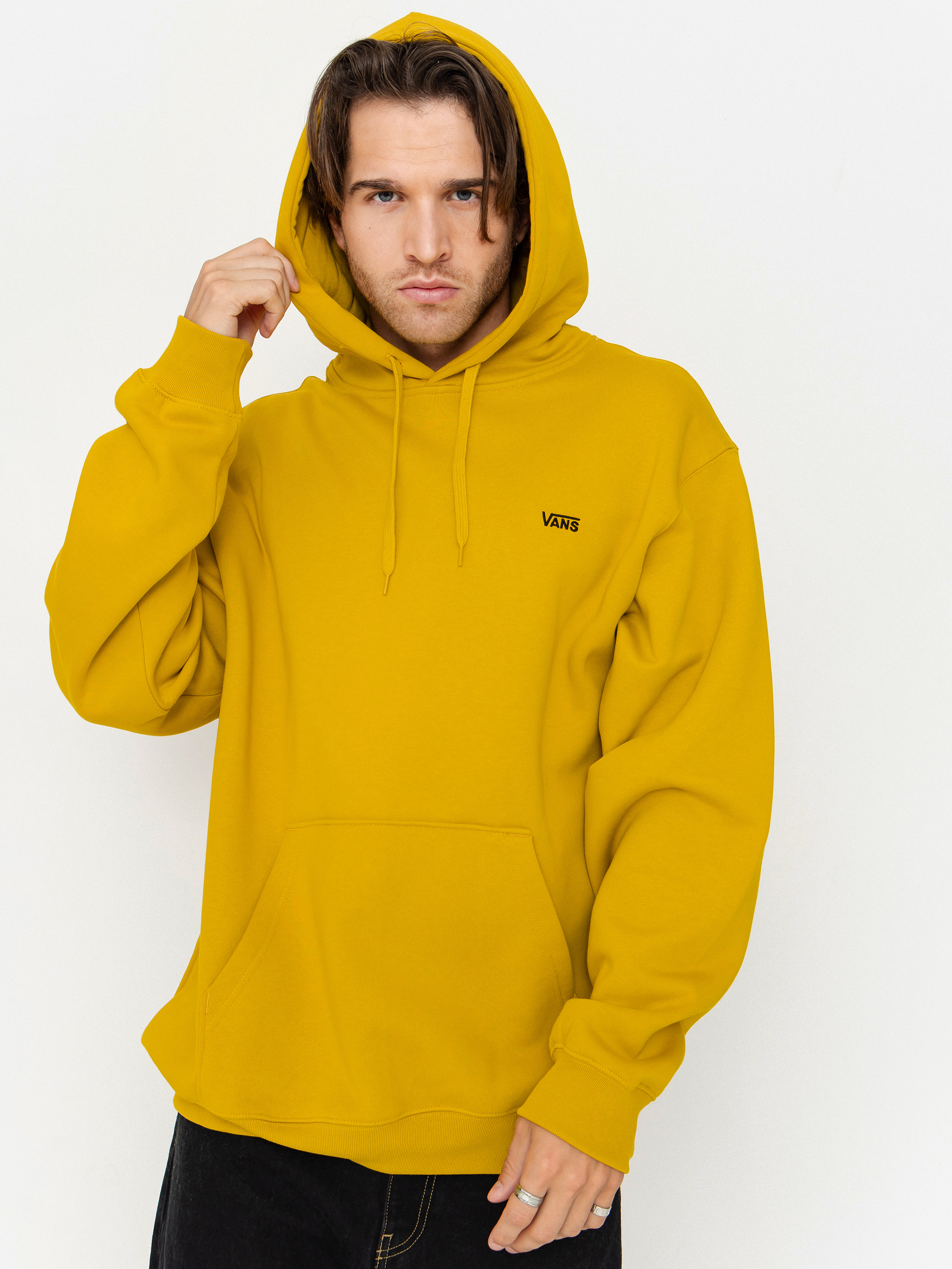 Суитшърт с качулка Vans Left Chest II Loose HD (heritage mustard)