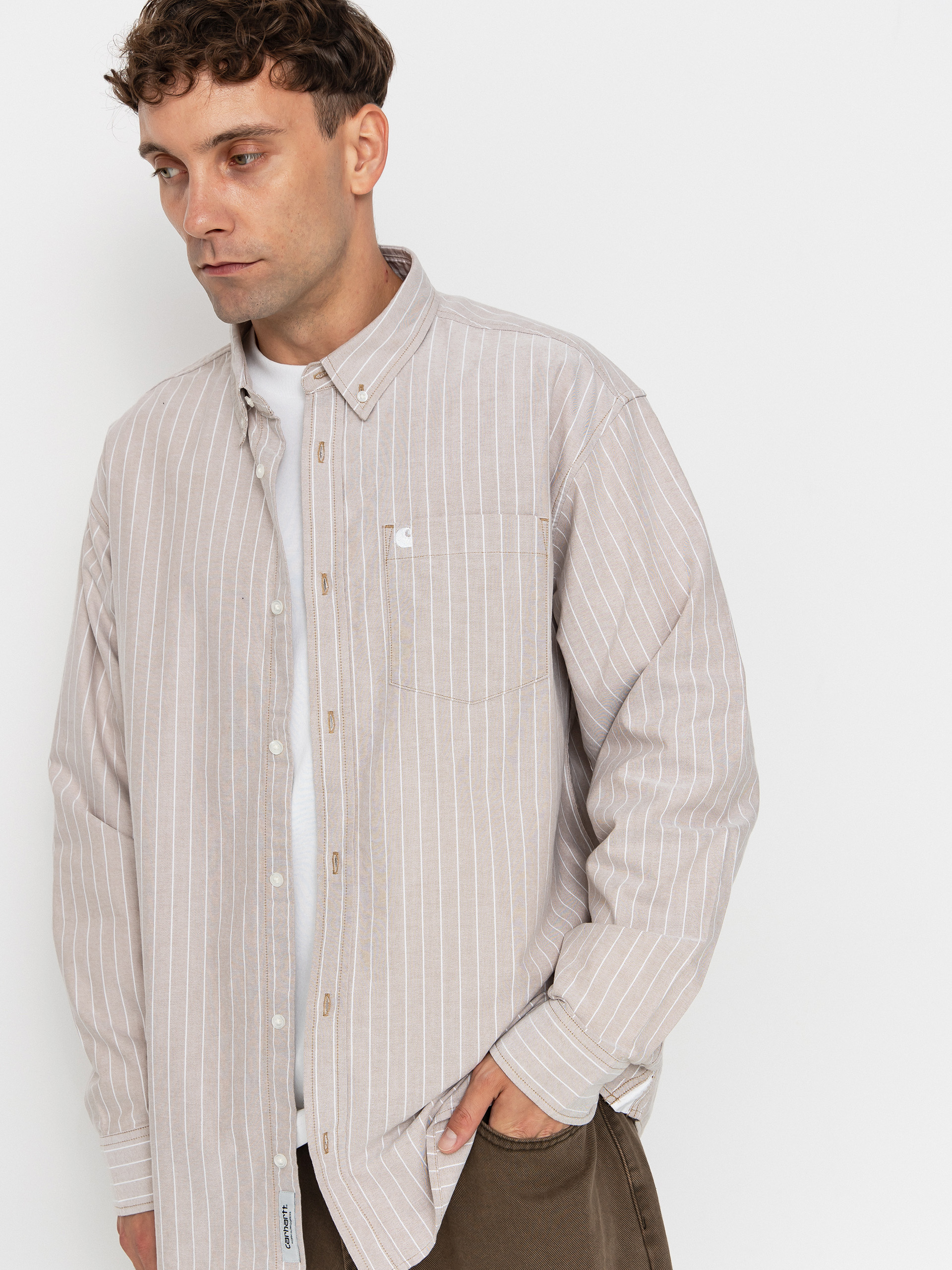 Риза Carhartt WIP Cassel (cassel stripe/peanut/white)