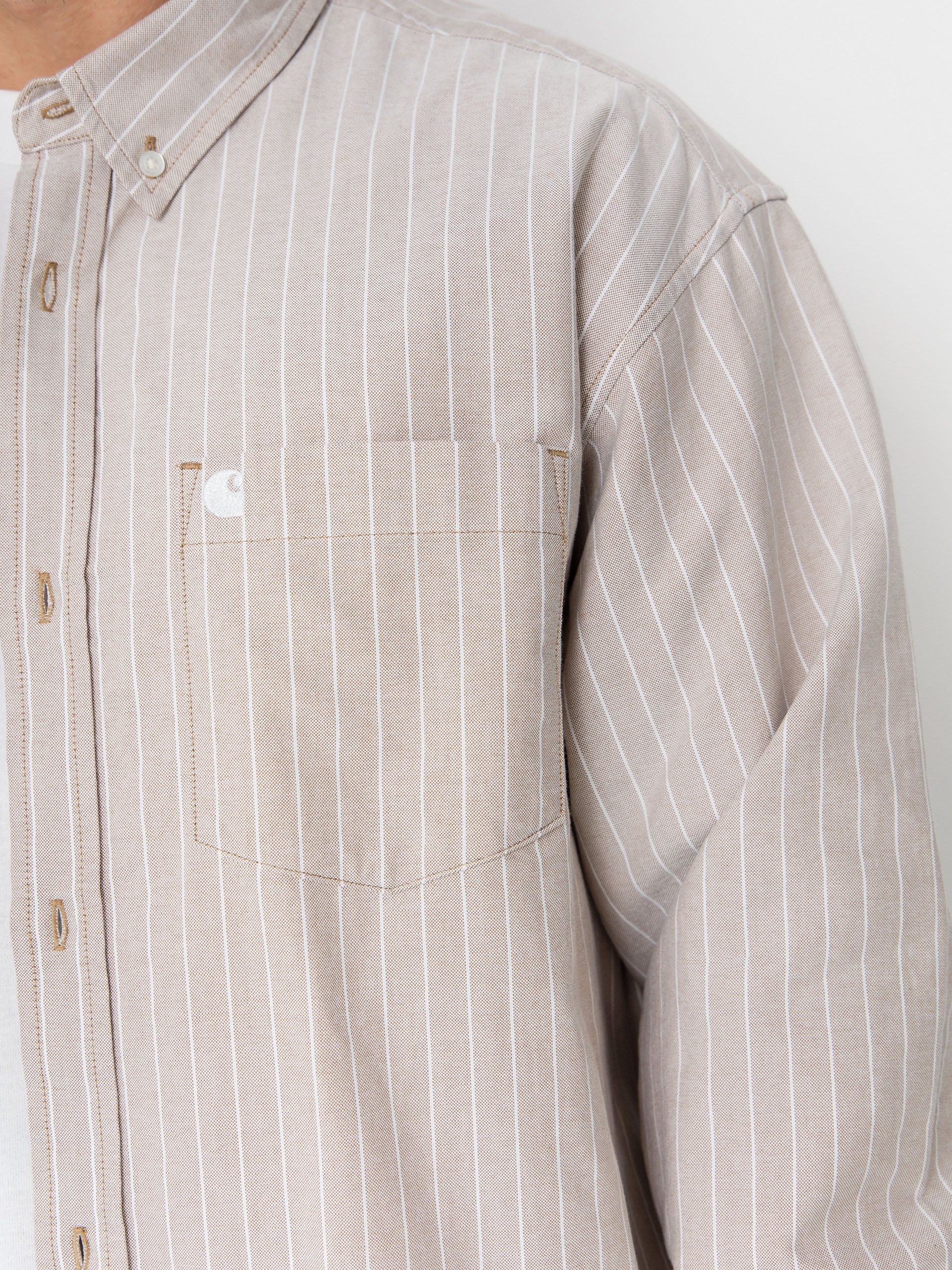 Риза Carhartt WIP Cassel (cassel stripe/peanut/white)