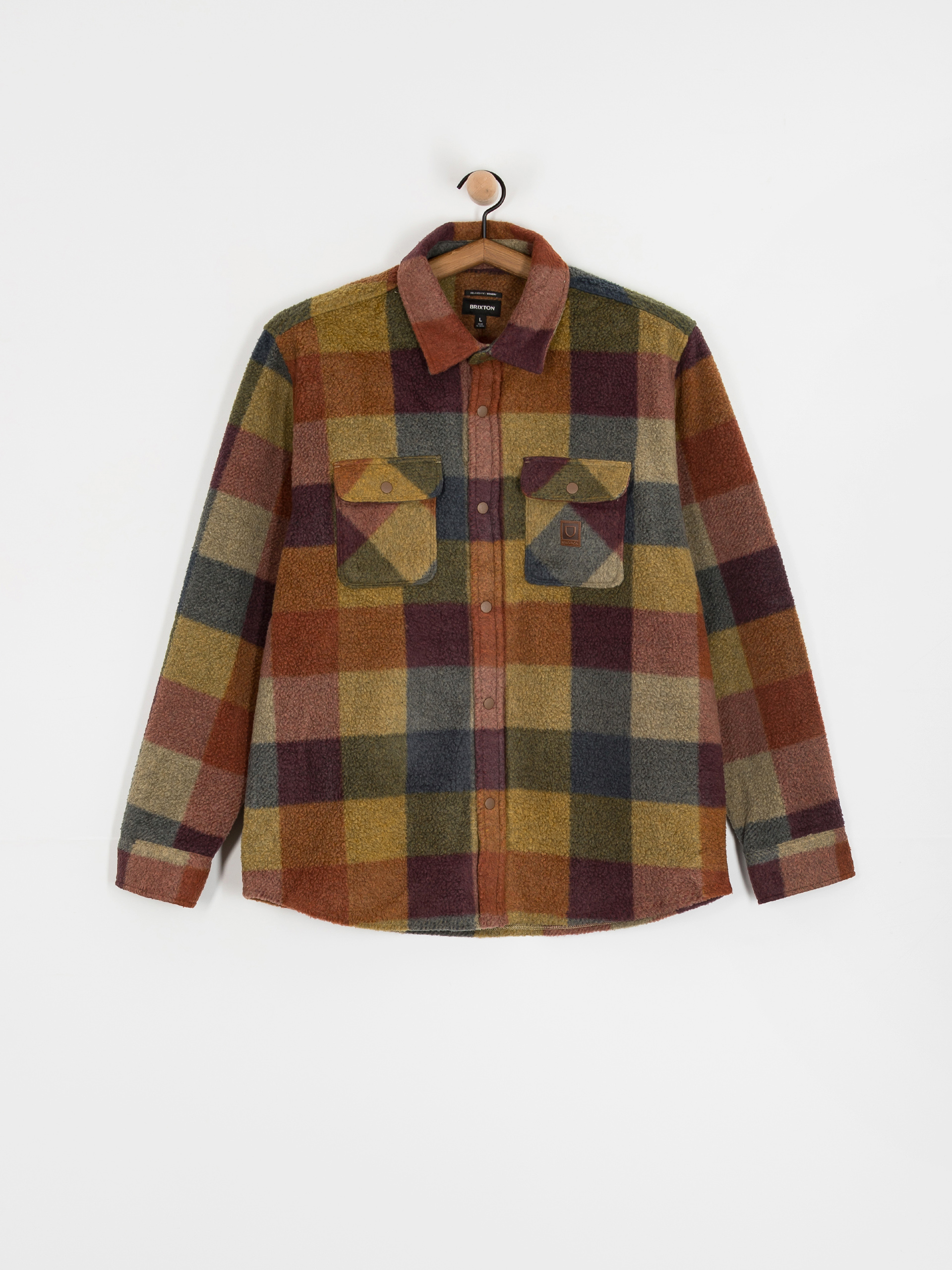 Риза Brixton Bowery Arctic Stretch Flee (rust/cooper plaid)