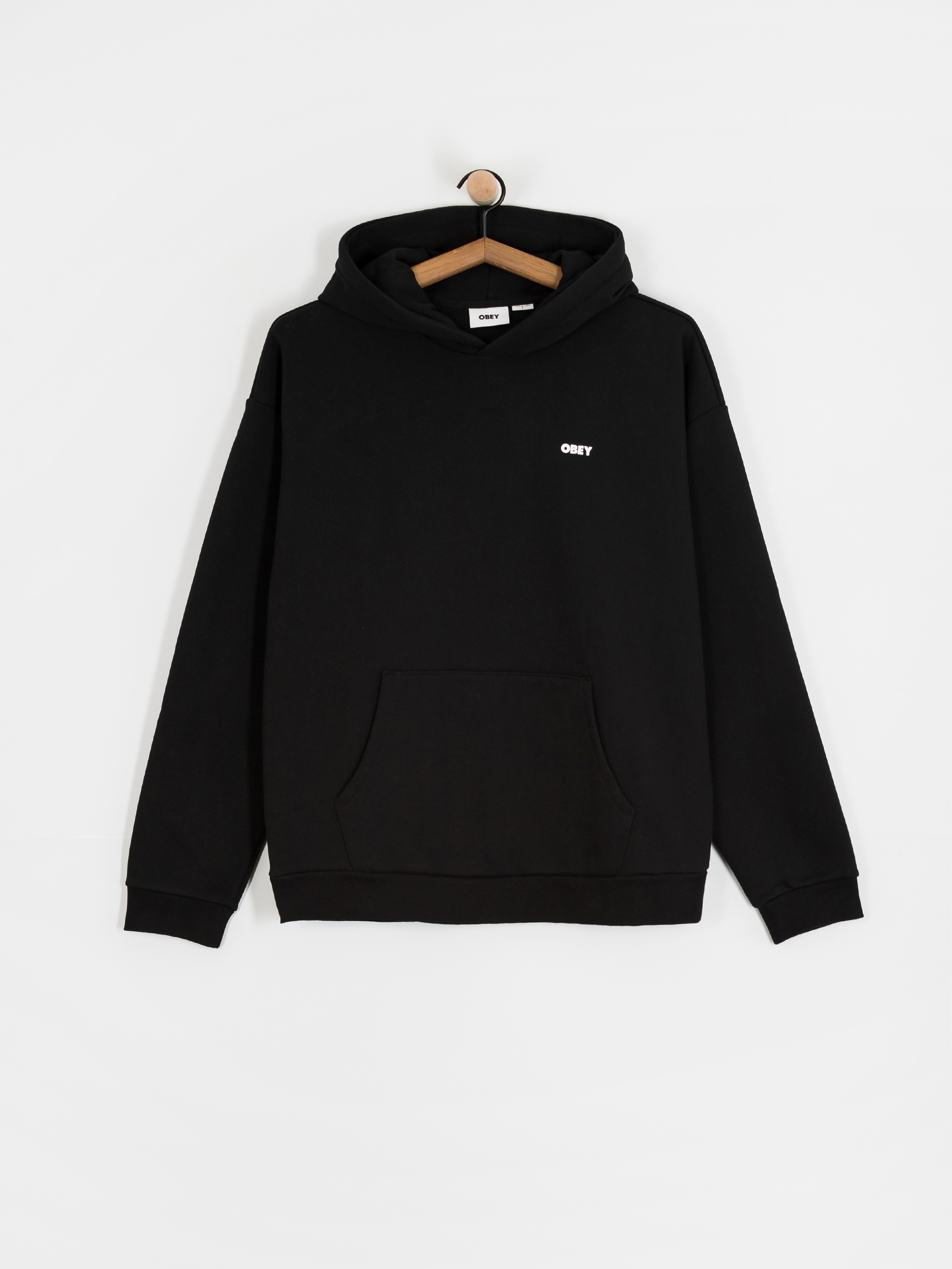 Суитшърт с качулка OBEY Bold Star Extra Heavy HD (black)