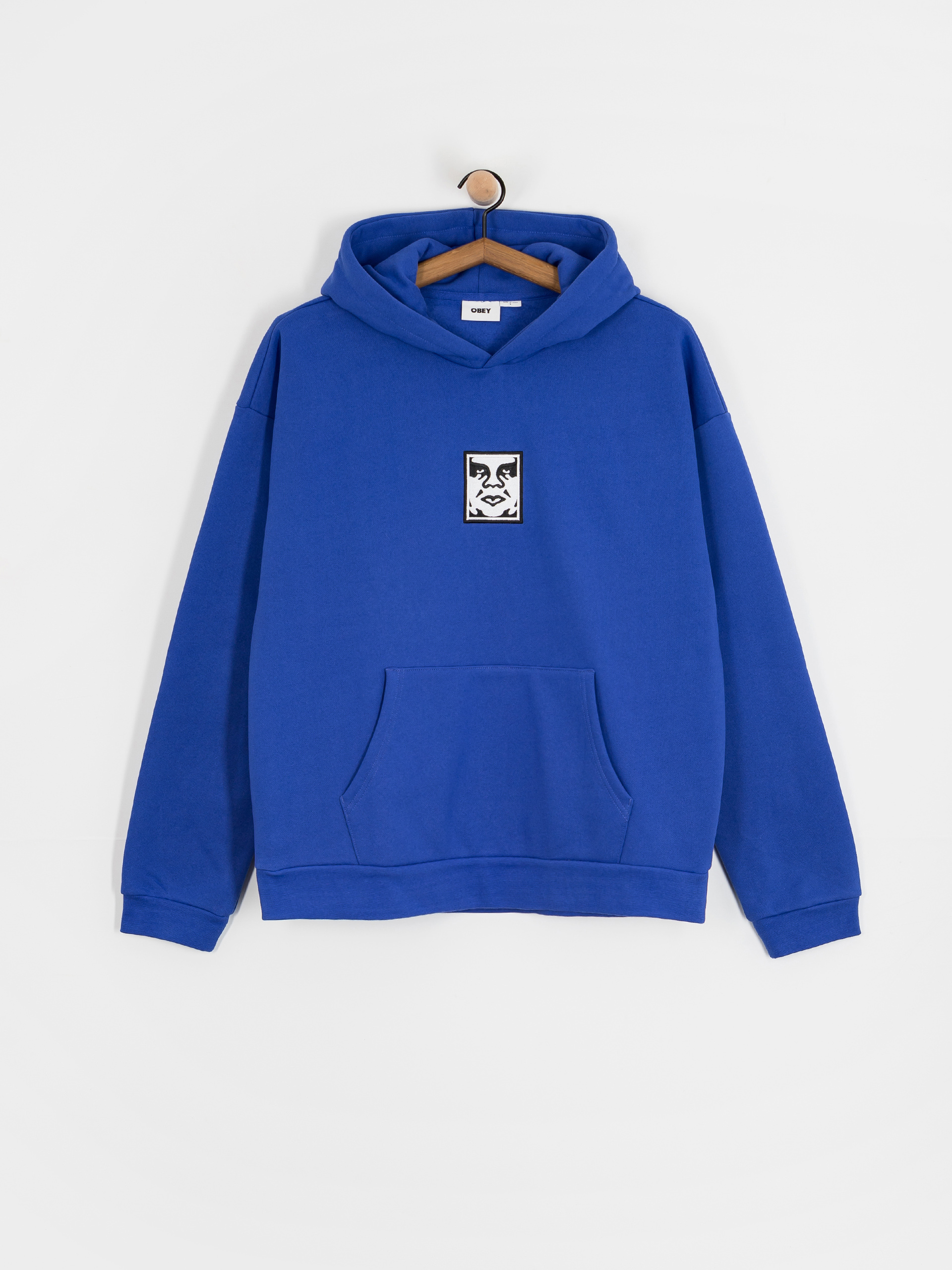 Суитшърт с качулка OBEY Icon Extra Heavy II HD (dazzling blue)