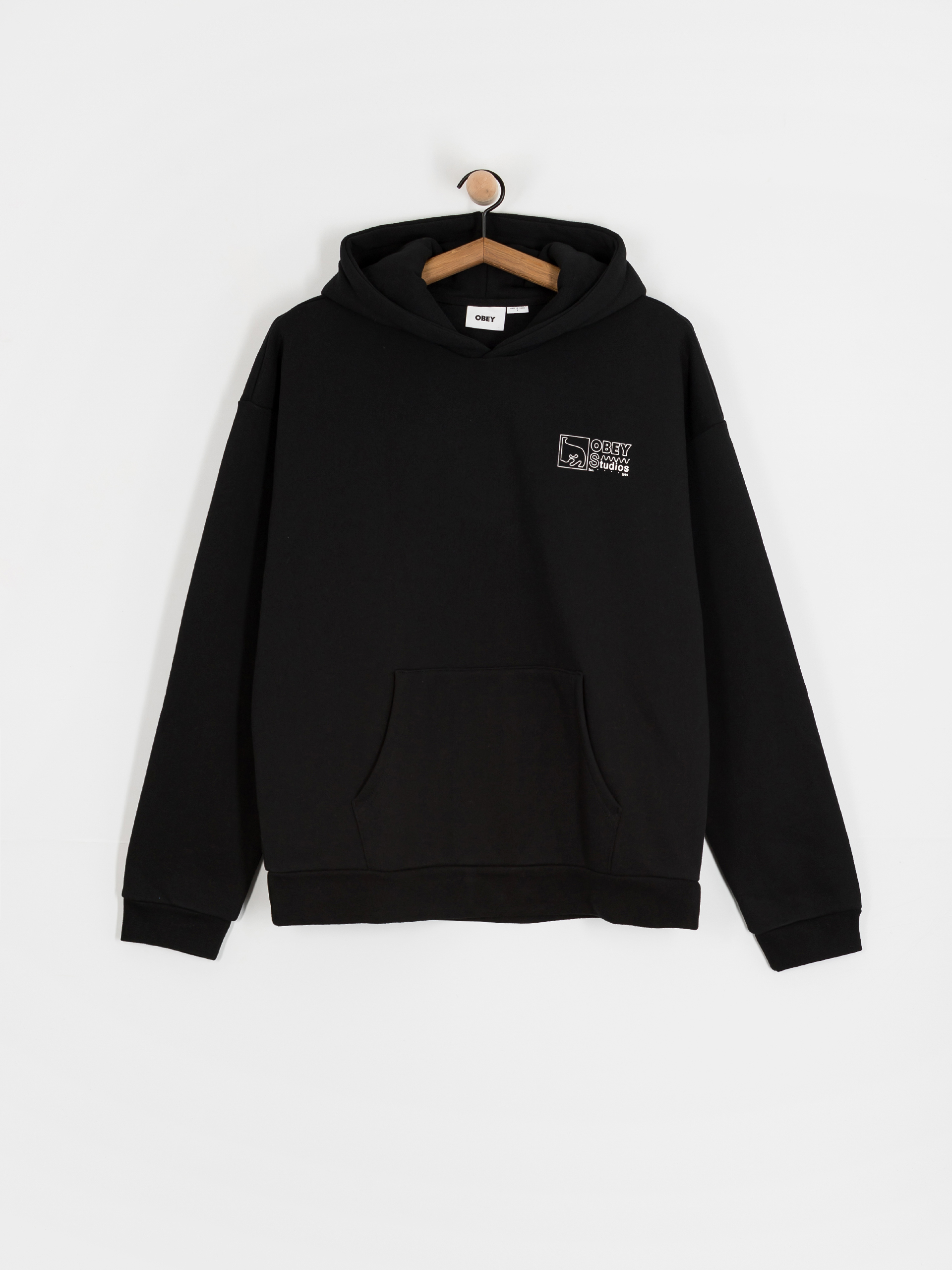 Суитшърт с качулка OBEY Nico Extra Heavy HD (black)