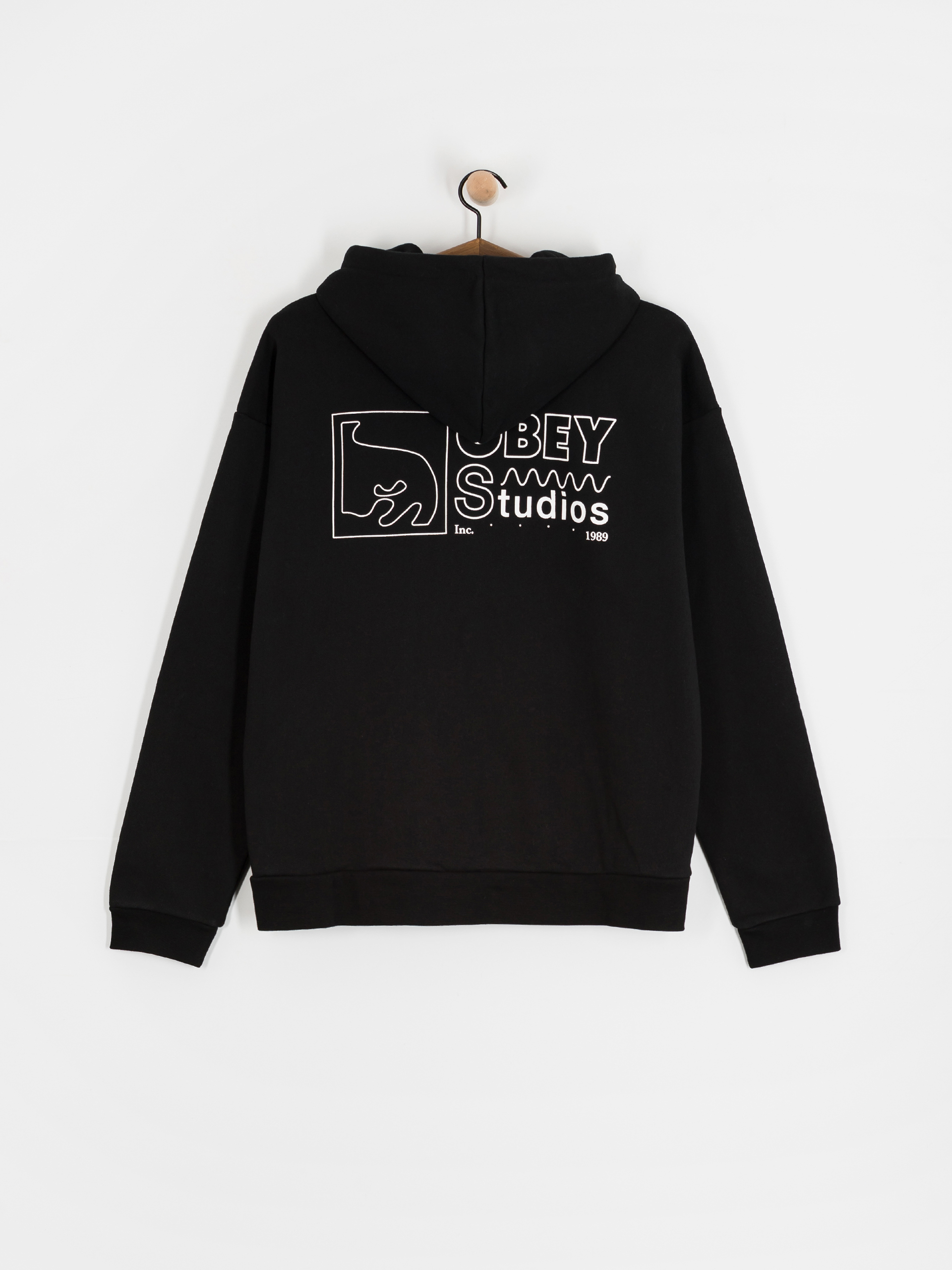 Суитшърт с качулка OBEY Nico Extra Heavy HD (black)
