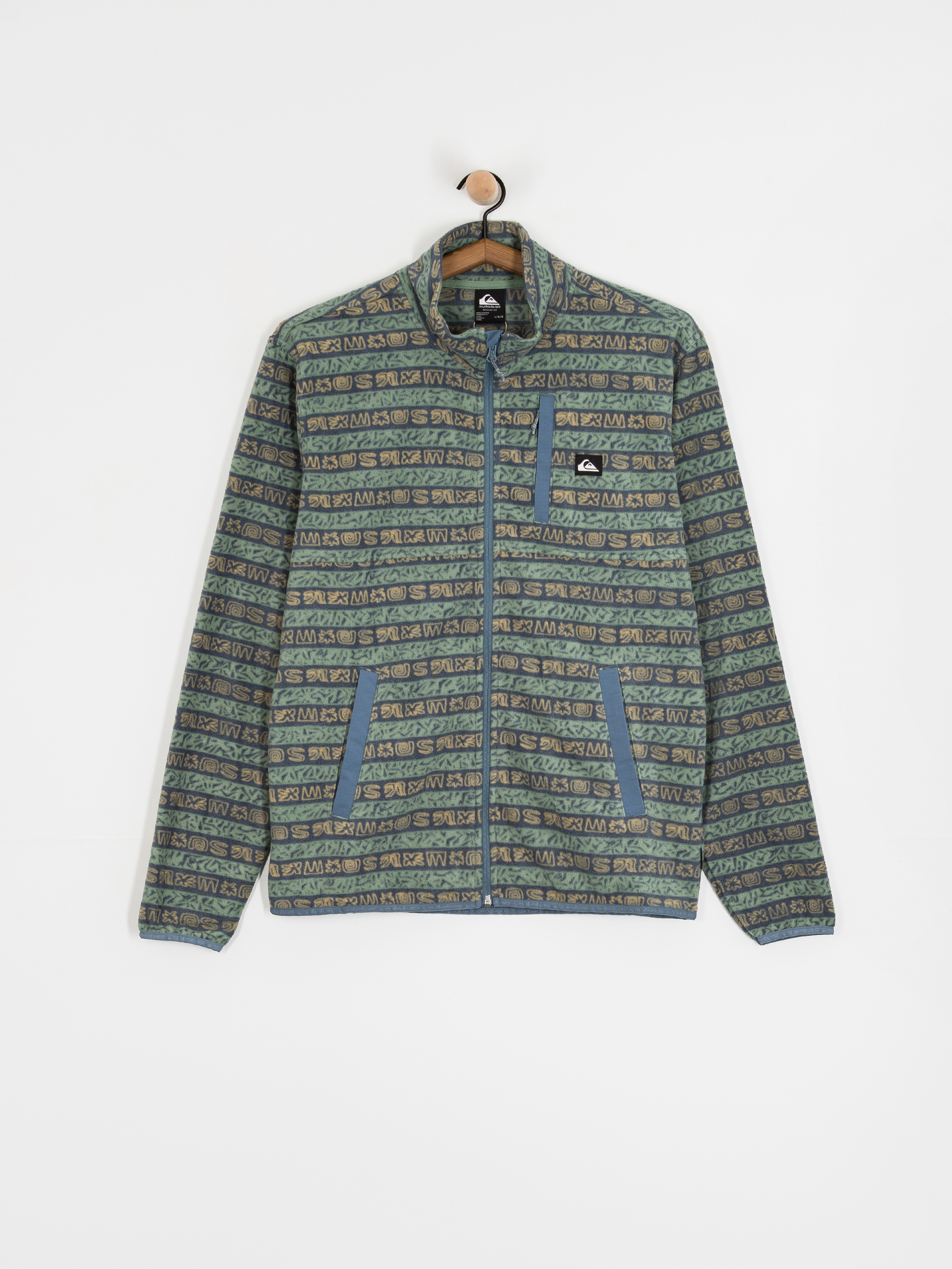 Мъжки Поларени суитшърт Quiksilver No Destination FZ (granite terra stripe)