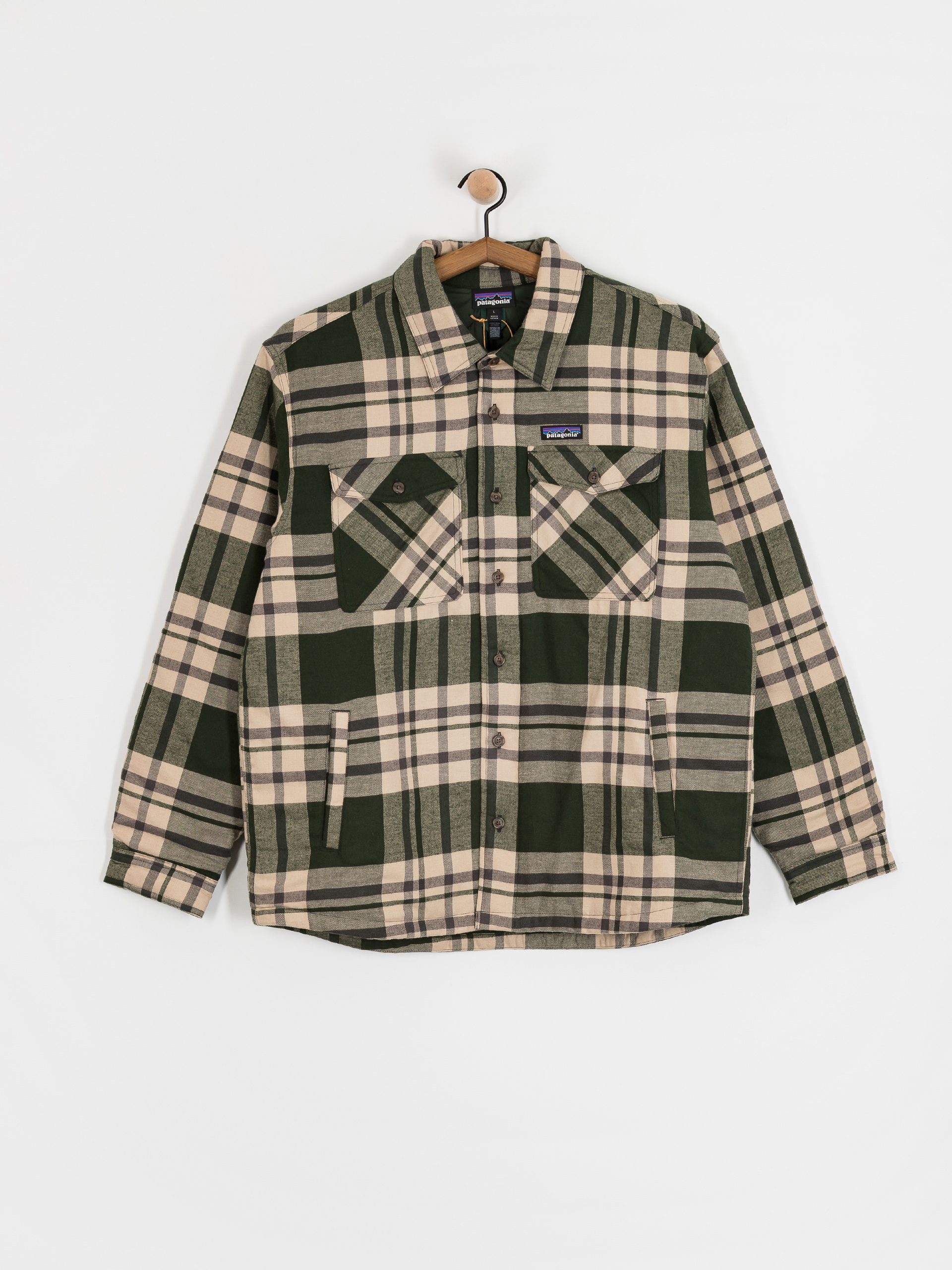 Риза Patagonia LW Insulated Fjord Flannel (ashore old growth green)