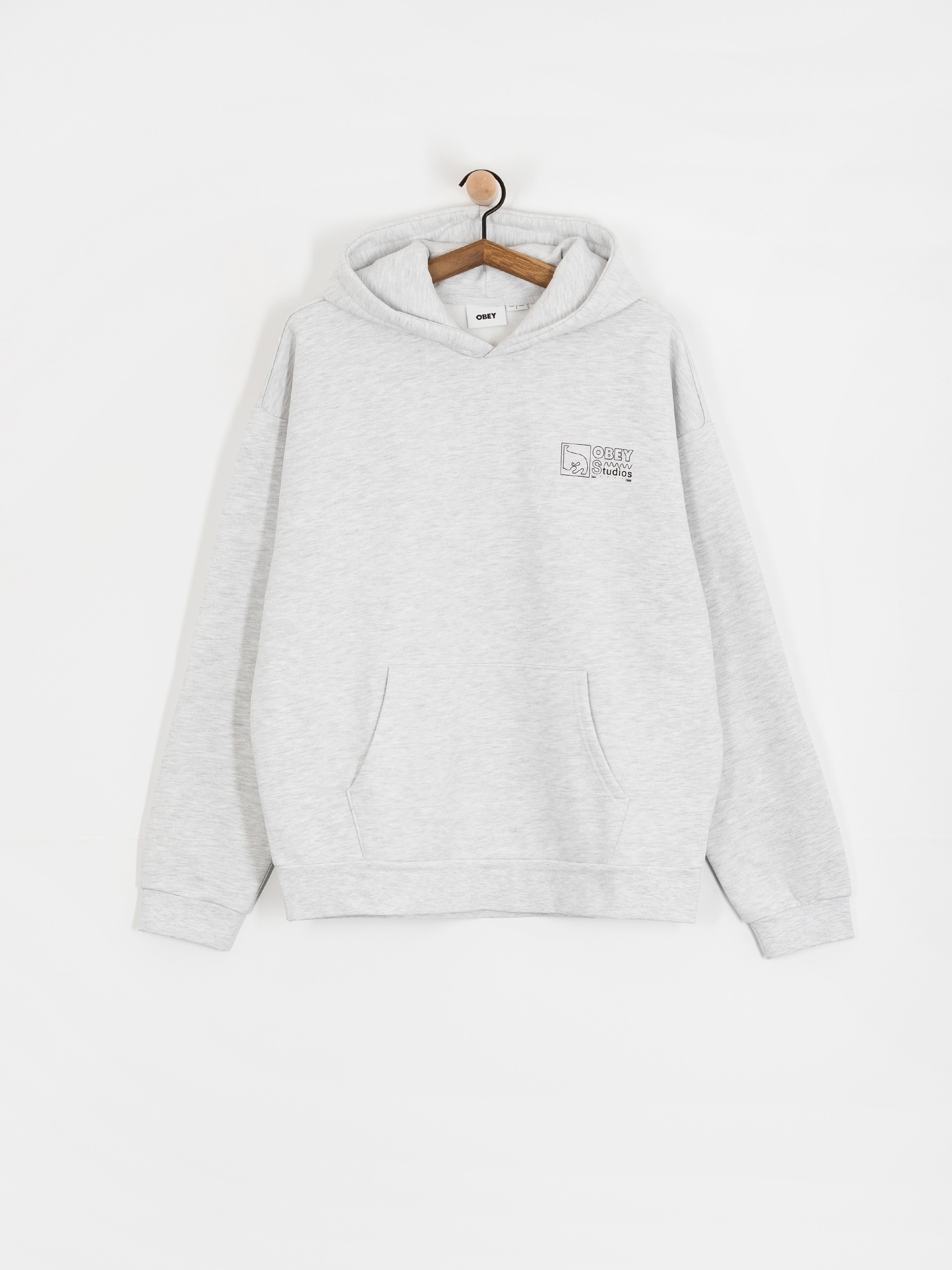 Суитшърт с качулка OBEY Nico Extra Heavy HD (ash grey)