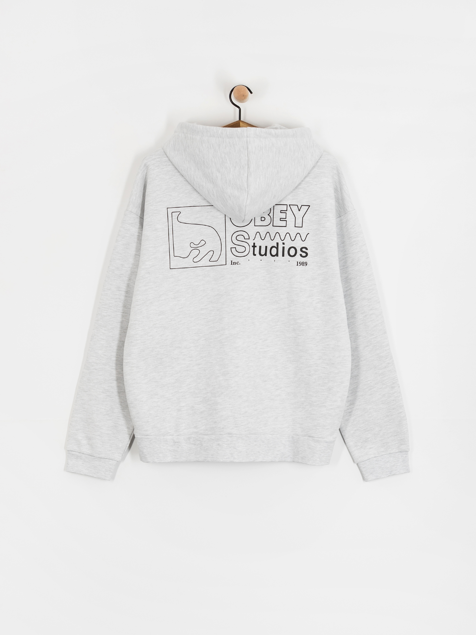Суитшърт с качулка OBEY Nico Extra Heavy HD (ash grey)