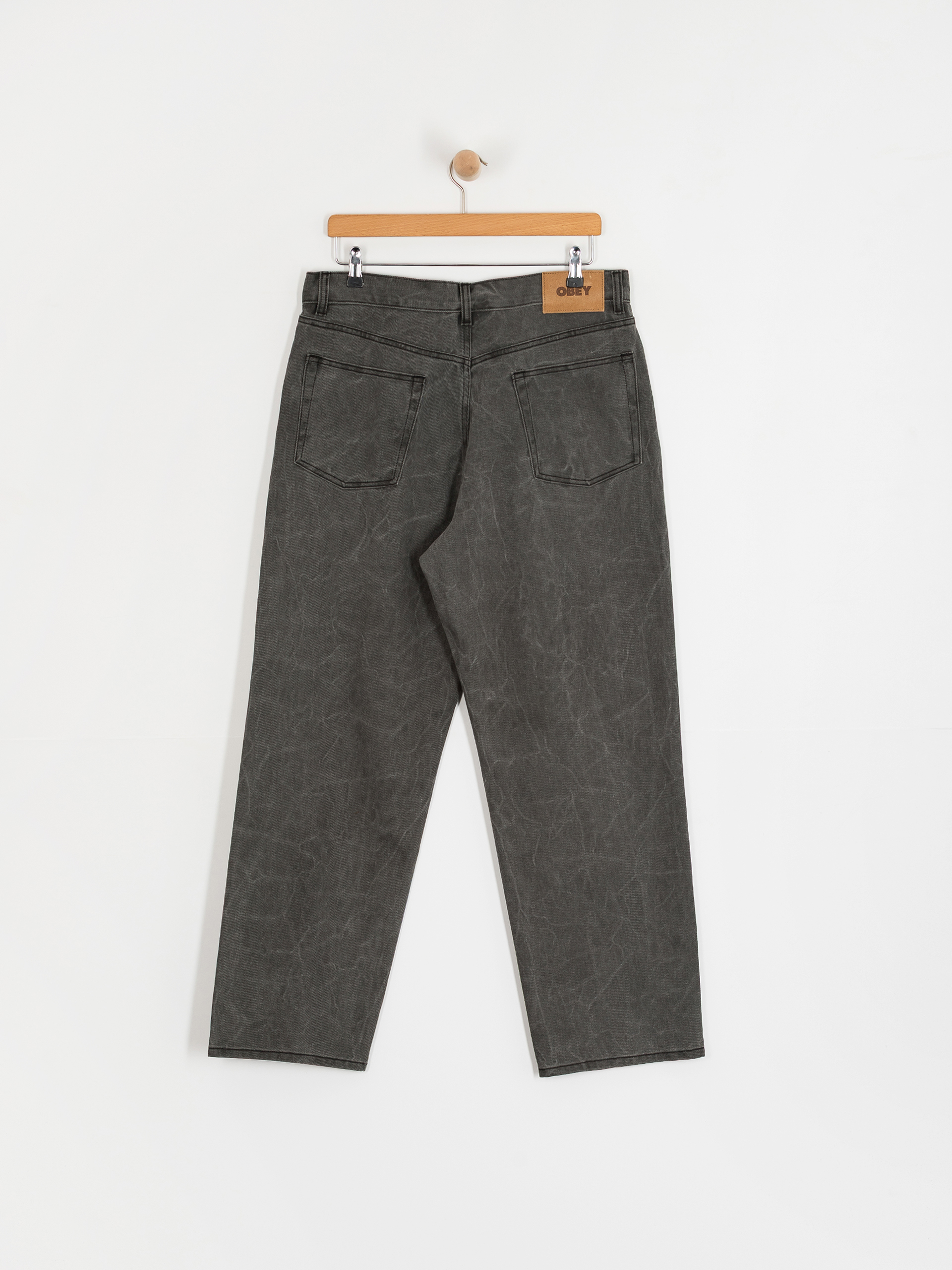 Панталони OBEY Classic Wrinkle Baggy Denim (black wrinkle wash)