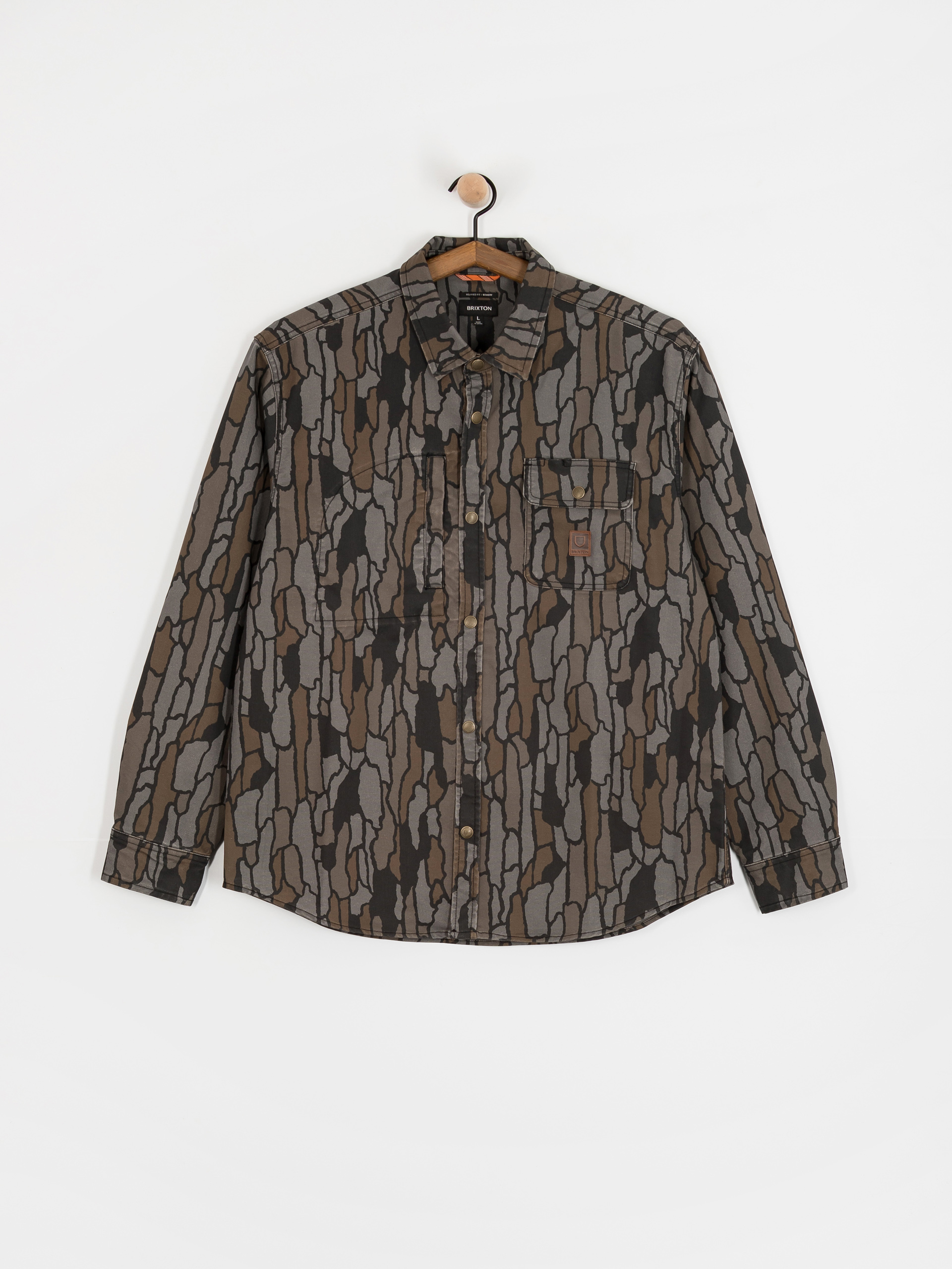 Риза Brixton Builders Stretch Overshirt (bark camo)