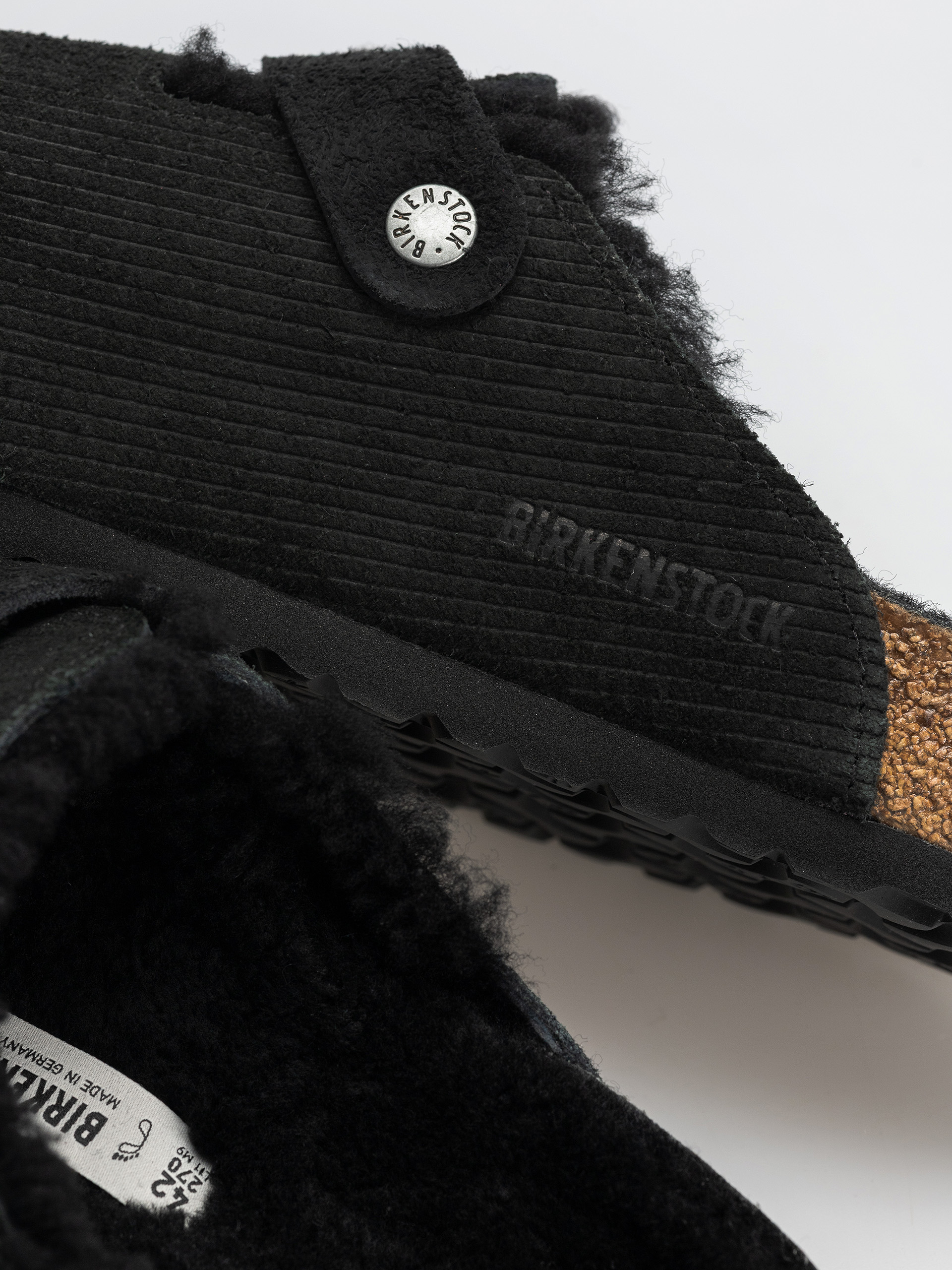 Чехли Birkenstock Boston VL Fell Suede Leather Fur Regular Wmn (corduroy black)