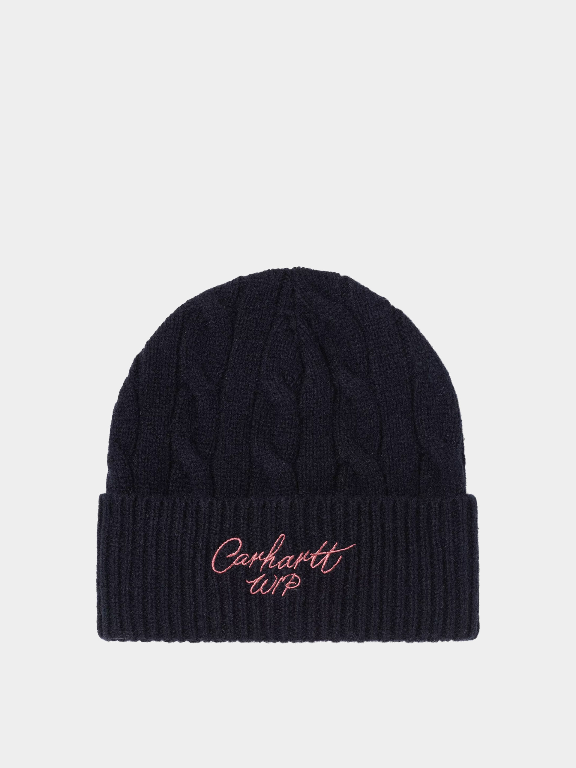 Шапка Carhartt WIP Signature Cable (deep night/glassy pink)