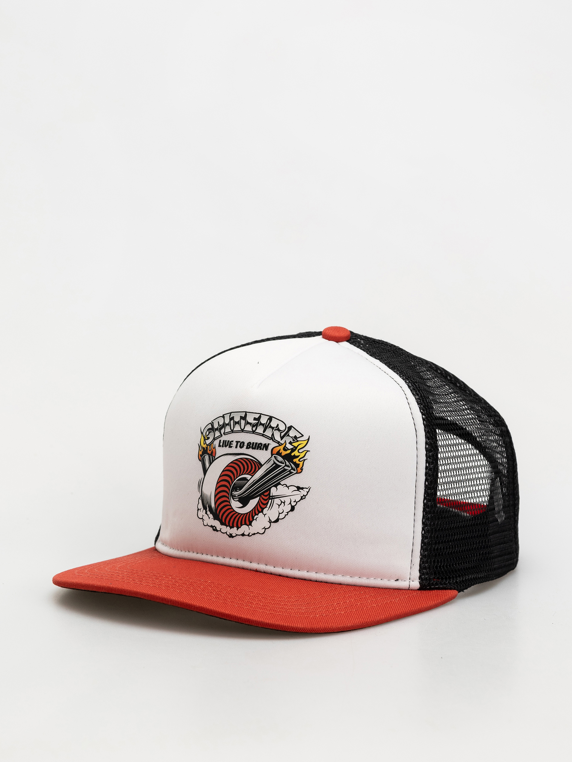 Шапка с козирка Spitfire Burnout (white/red/black)